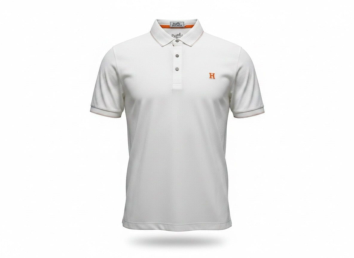 Hermès White Polo Shirt 🤍🧡 Elegant Minimal Luxury