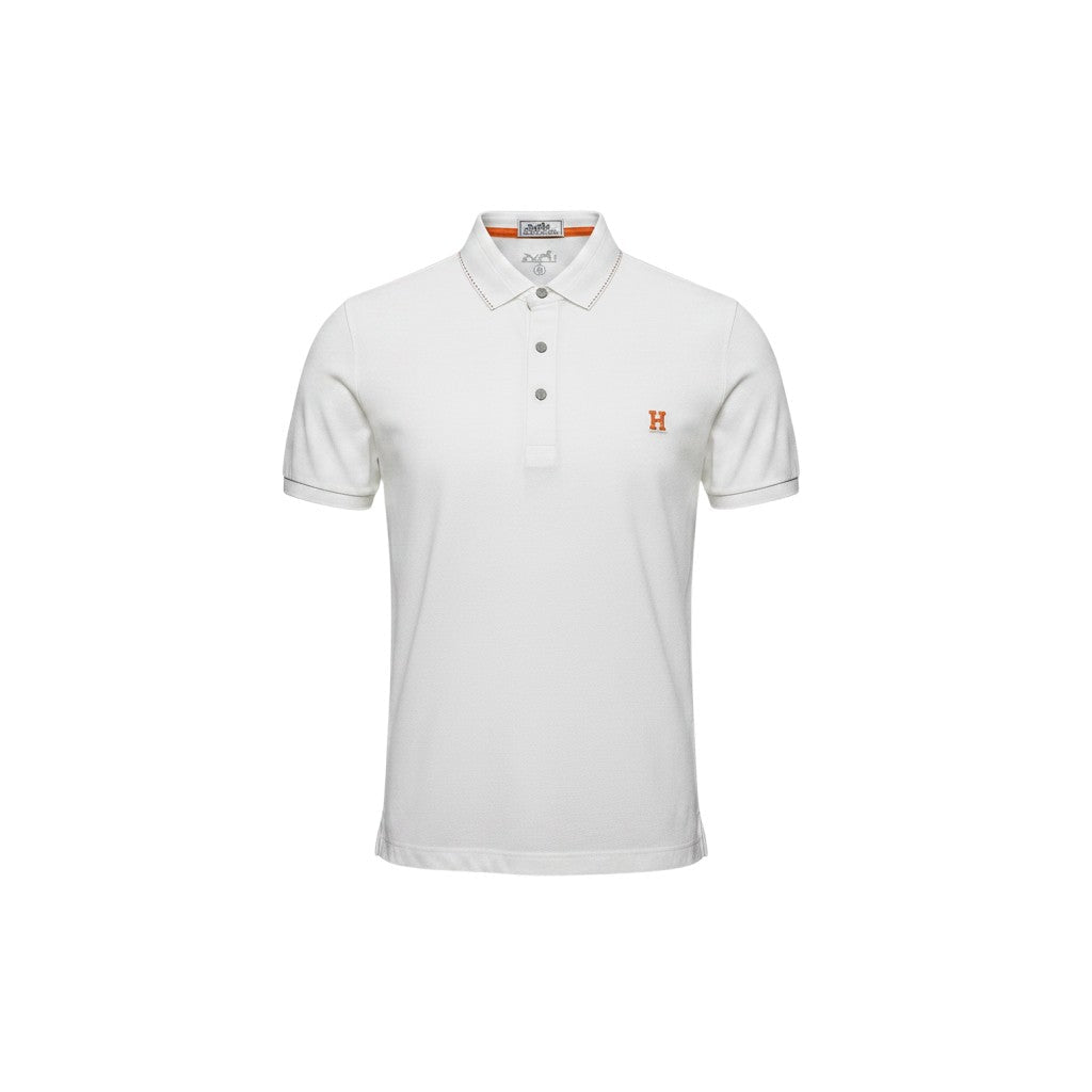 Hermès White Polo Shirt 🤍🧡 Elegant Minimal Luxury