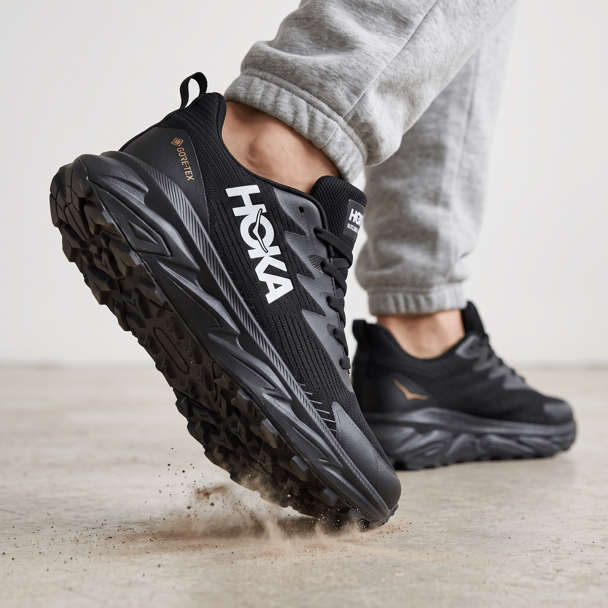 🖤 HOKA Stinson Evo GTX Trail Running Shoes – Triple Black big size