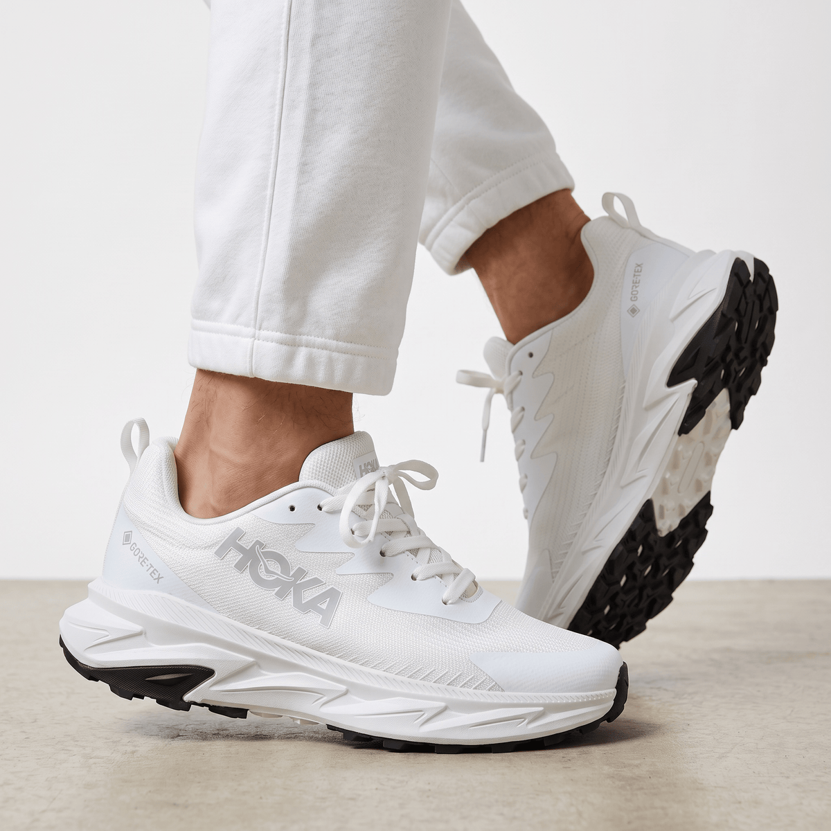๐ค HOKA Stinson Evo GTX Trail Running Shoes โ Triple White big size sneaker