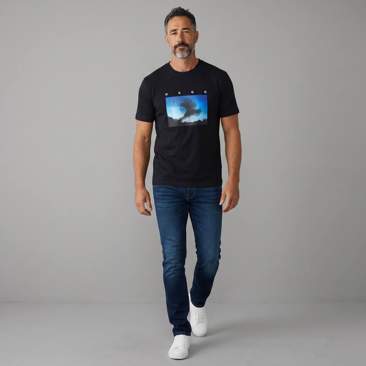 HUGO Abstract Graphic T-Shirt β Midnight Black ππ₯