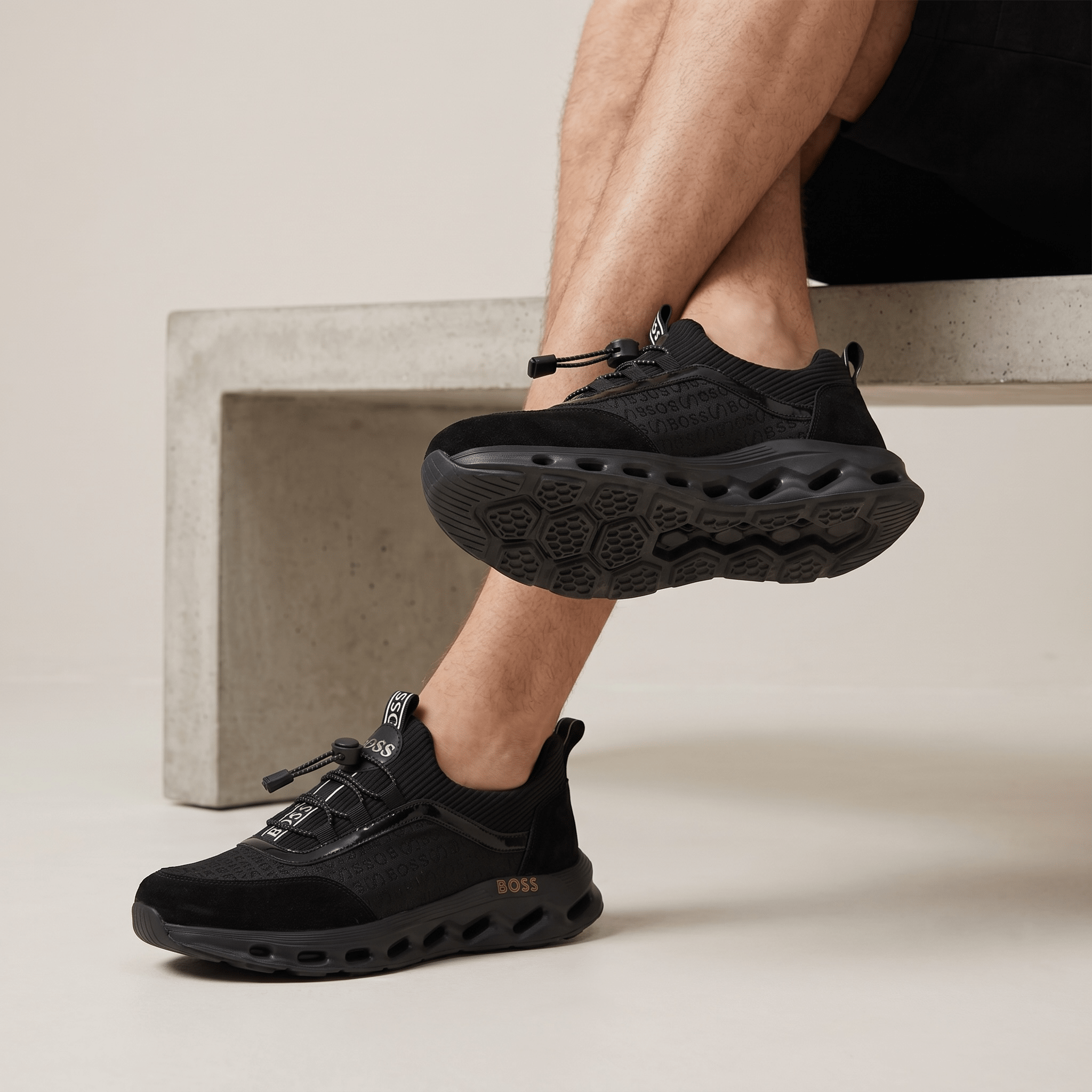 π€ Hugo Boss All Black Luxury Runner Sneakers πβ‘