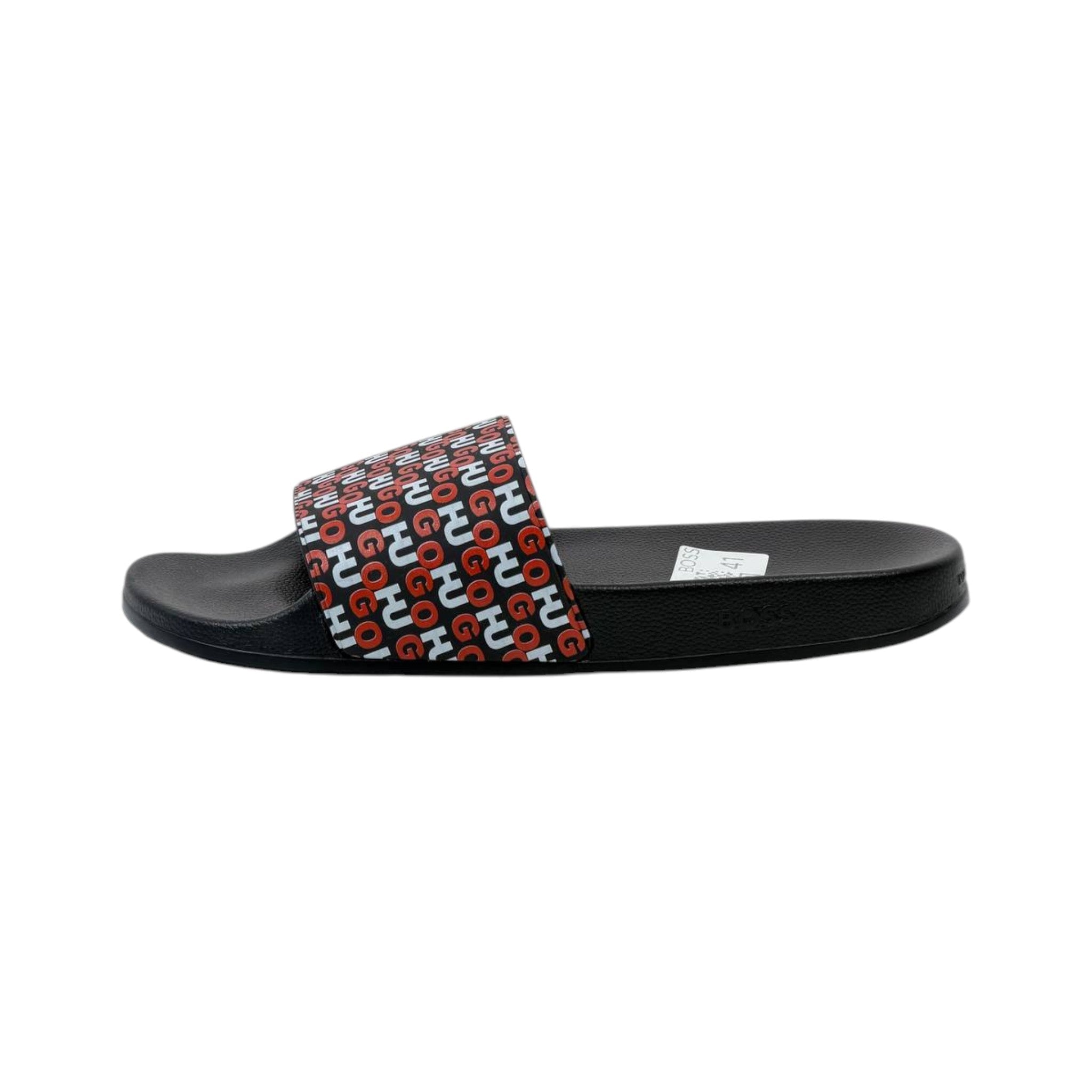 Hugo Logo Print Slides – Black Edition 🔥🖤