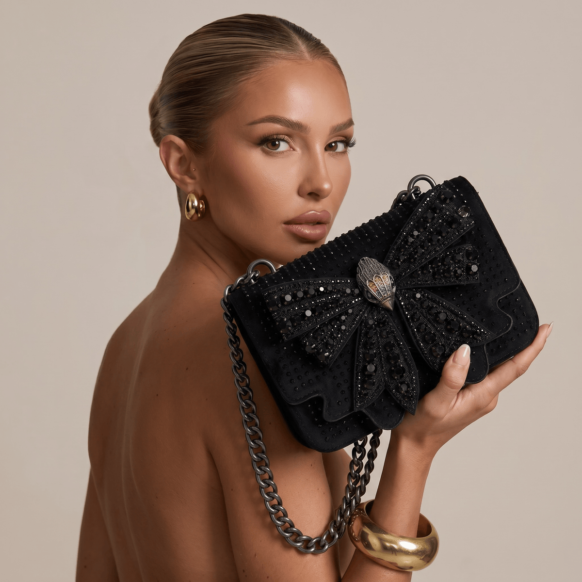 π€ Kurt Geiger Crystal Bow Chain Crossbody Bag π€