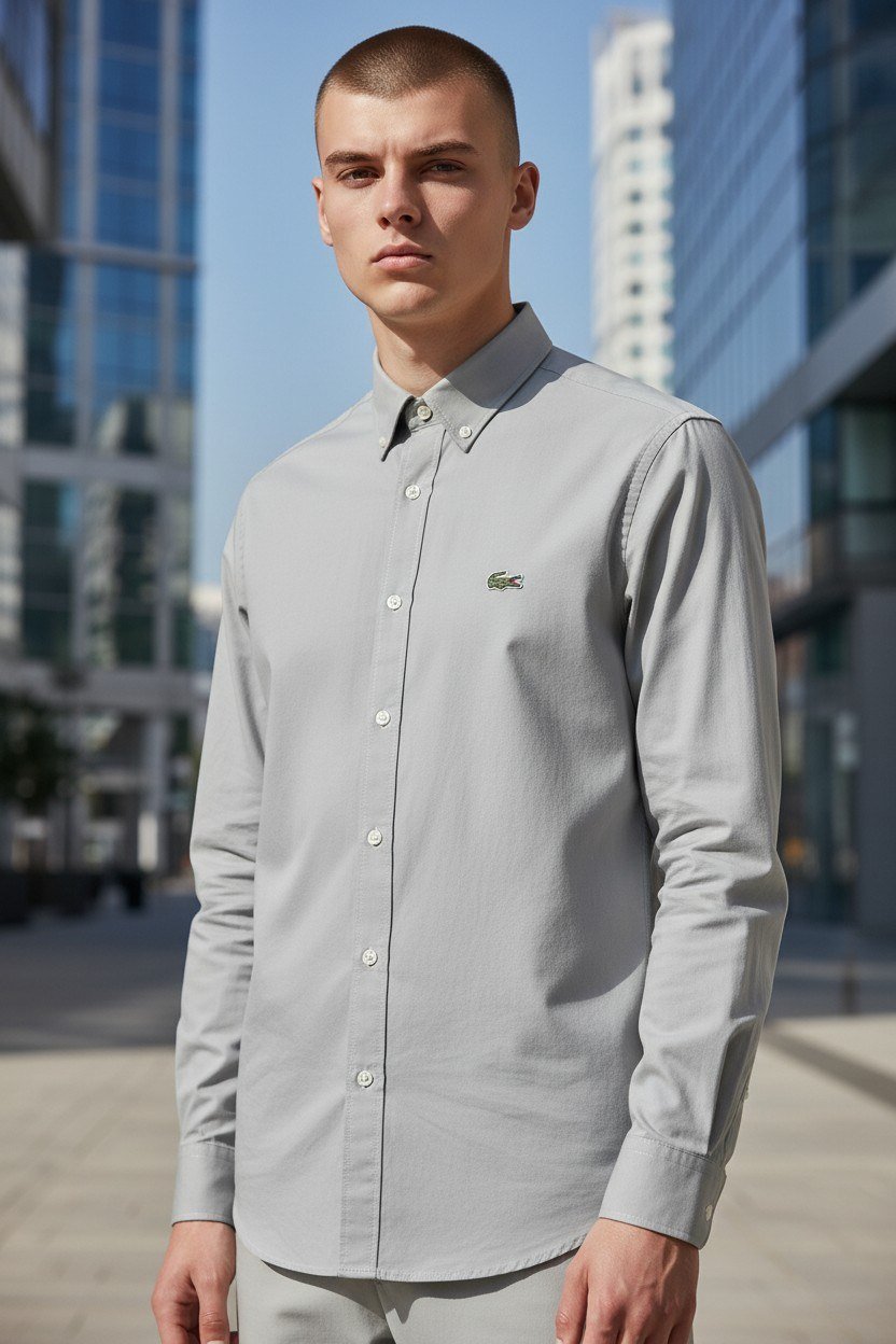 Lacoste Premium Classic Button-Down Long Sleeve Oxford Cotton Shirt for Men π€π