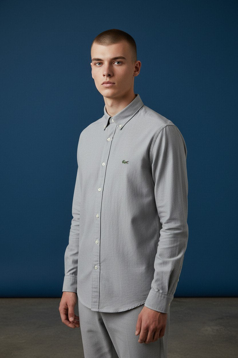 Lacoste Premium Classic Button-Down Long Sleeve Oxford Cotton Shirt for Men π€π