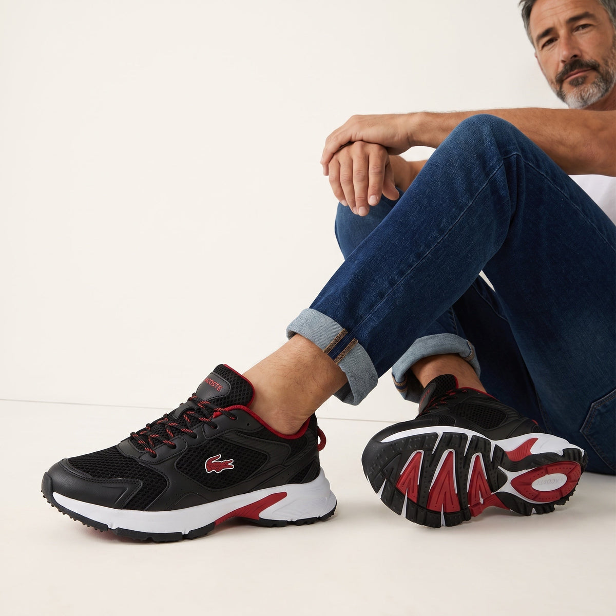 Lacoste Chunky Trainer Runner β Black & Red