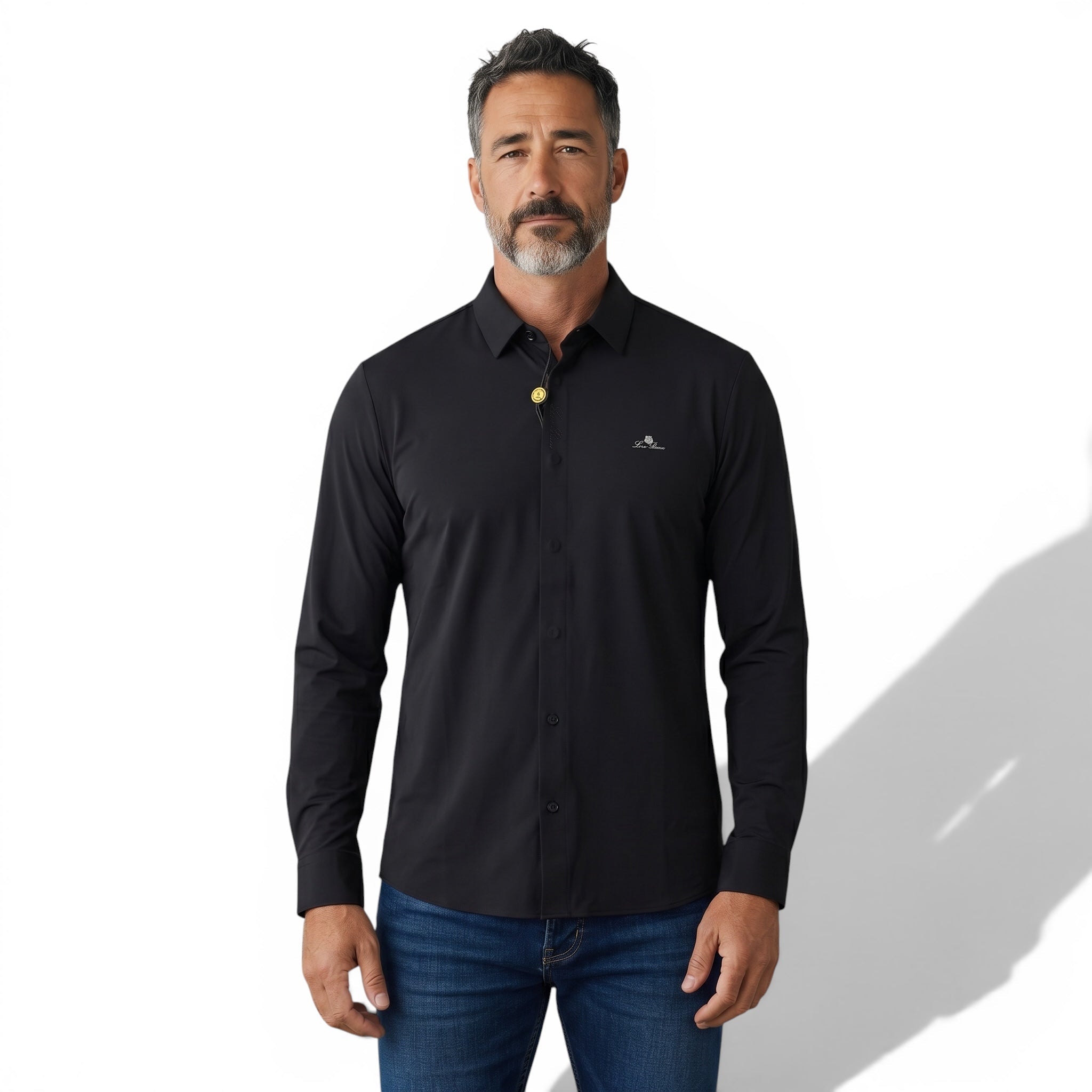 Loro Piana Black Long Sleeve Shirt 🖤✨ Minimal Luxury Fit