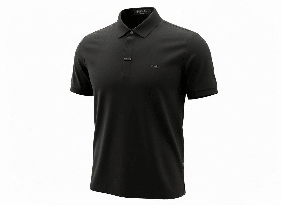Loro Piana Black Minimal Polo Shirt 🖤✨ Modern Luxury Fit