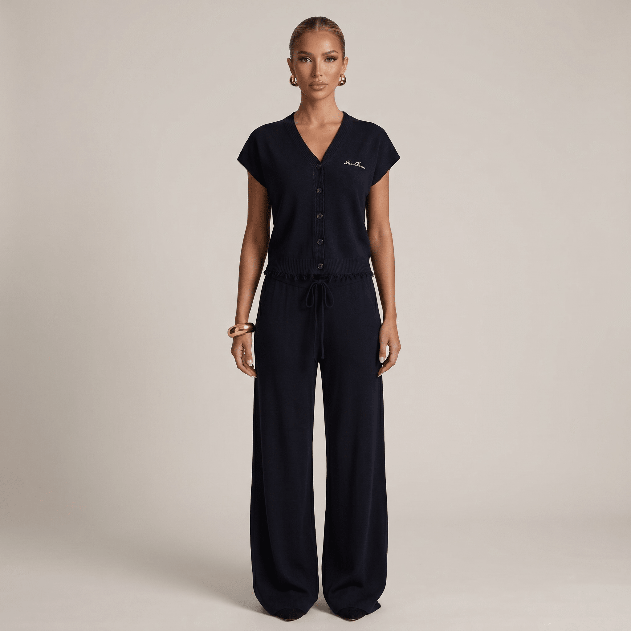 Loro Piana Cashmere Knit Lounge Set β Black π€β¨