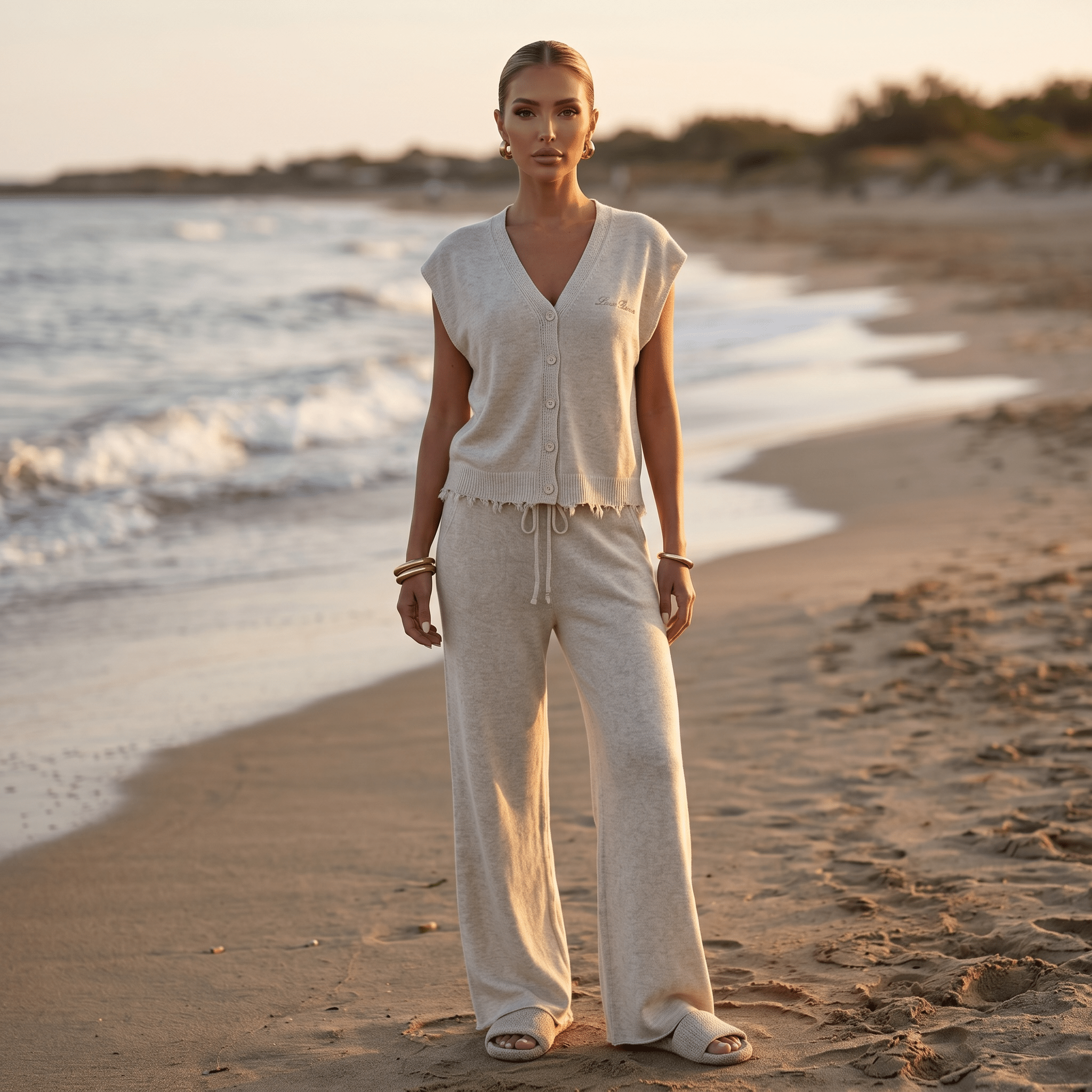 Loro Piana Cashmere Knit Lounge Set β Oatmeal Beige π€β¨