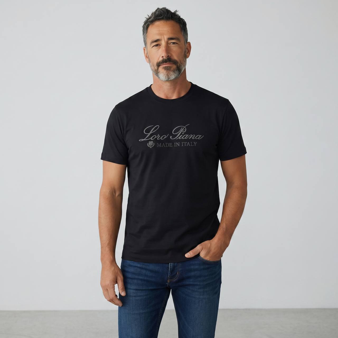 Loro Piana Made in Italy Luxury T-Shirt β Classic Black π€β¨