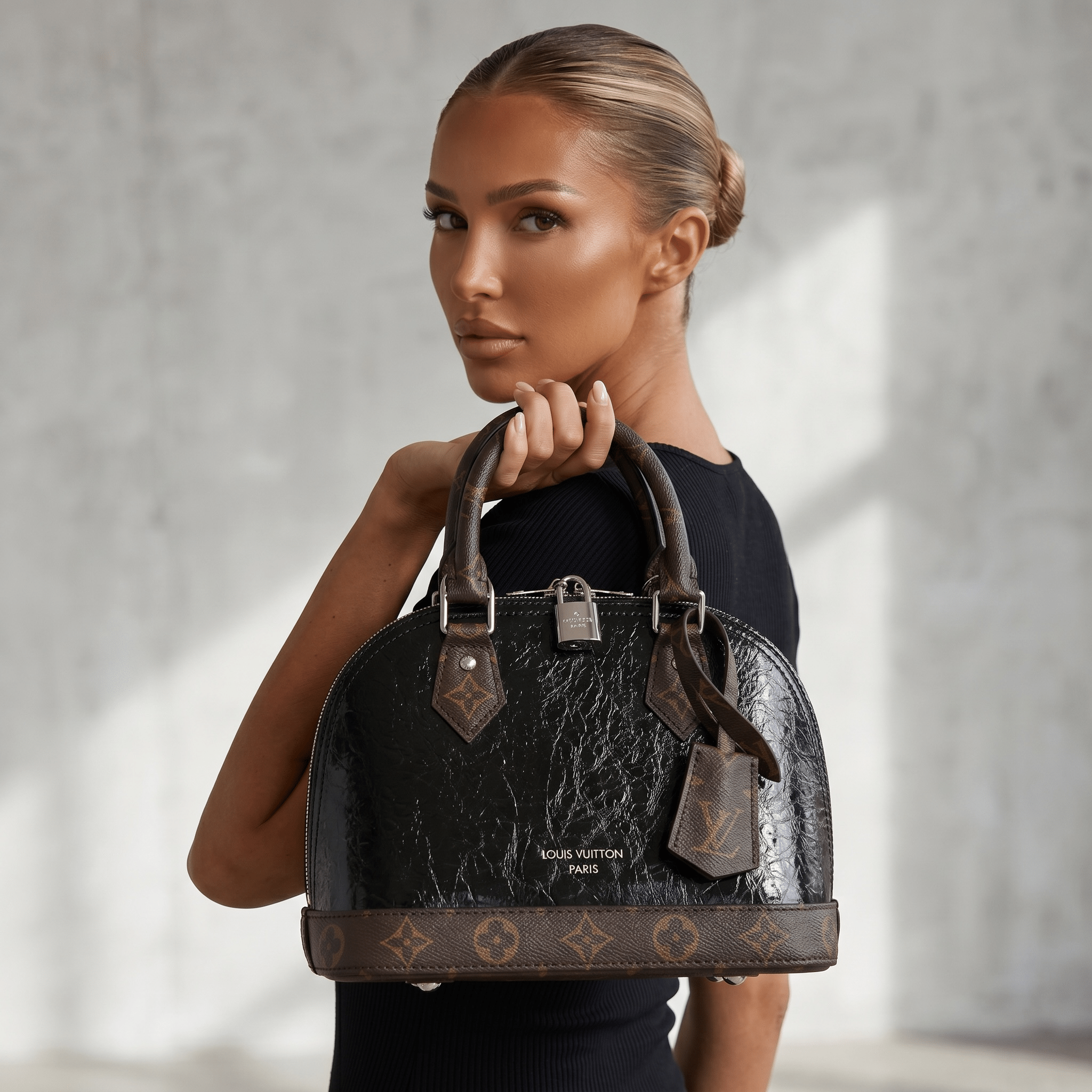 Louis Vuitton Alma BB Black Patent Handbag π€β¨