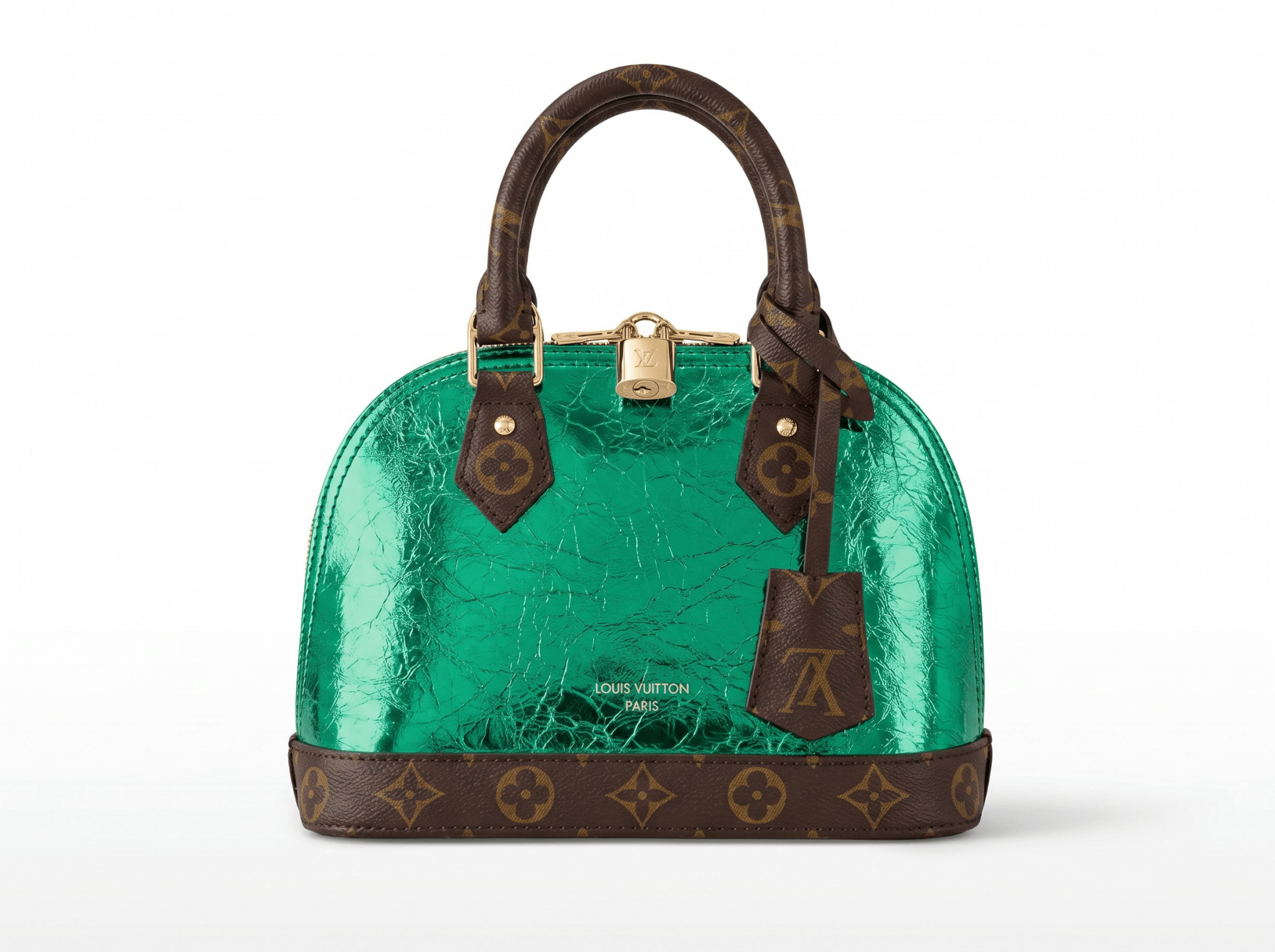 Louis Vuitton Alma BB Emerald Patent Handbag πβ¨