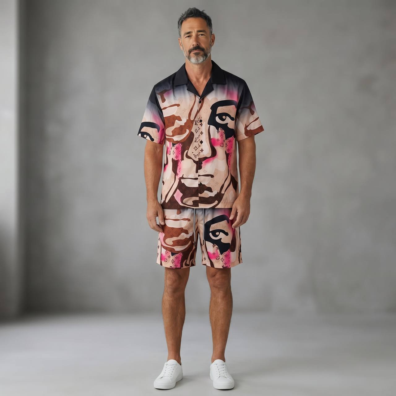 π¨ Louis Vuitton Artistic Face Print Set β Statement Summer Co-Ord π₯π©³