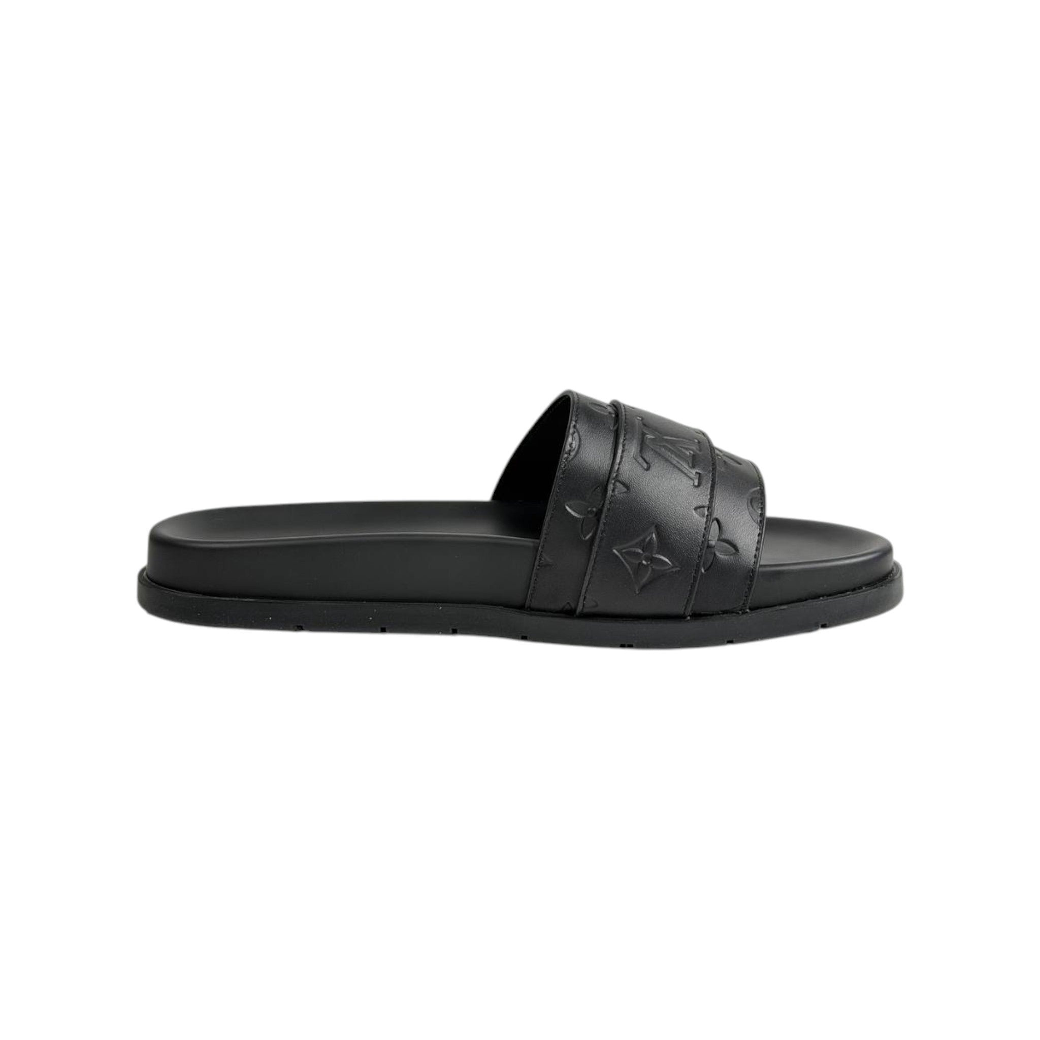 Louis Vuitton Black Monogram Slides 🖤✨ Luxury Comfort Sandals for Men
