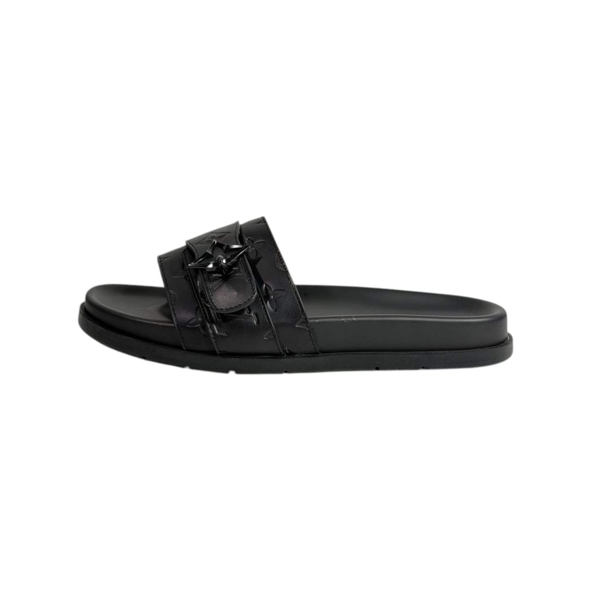 Louis Vuitton Black Monogram Slides 🖤✨ Luxury Comfort Sandals for Men