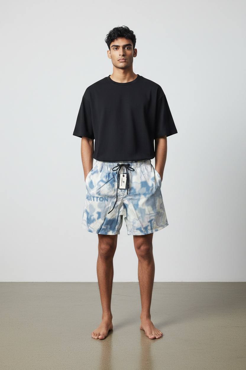 Louis Vuitton Tie-Dye Swim Shorts — Blue