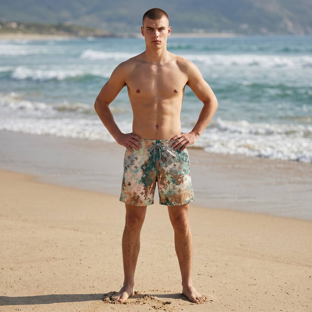 Louis Vuitton Coastal Splash Monogram Swim Shorts πβ¨