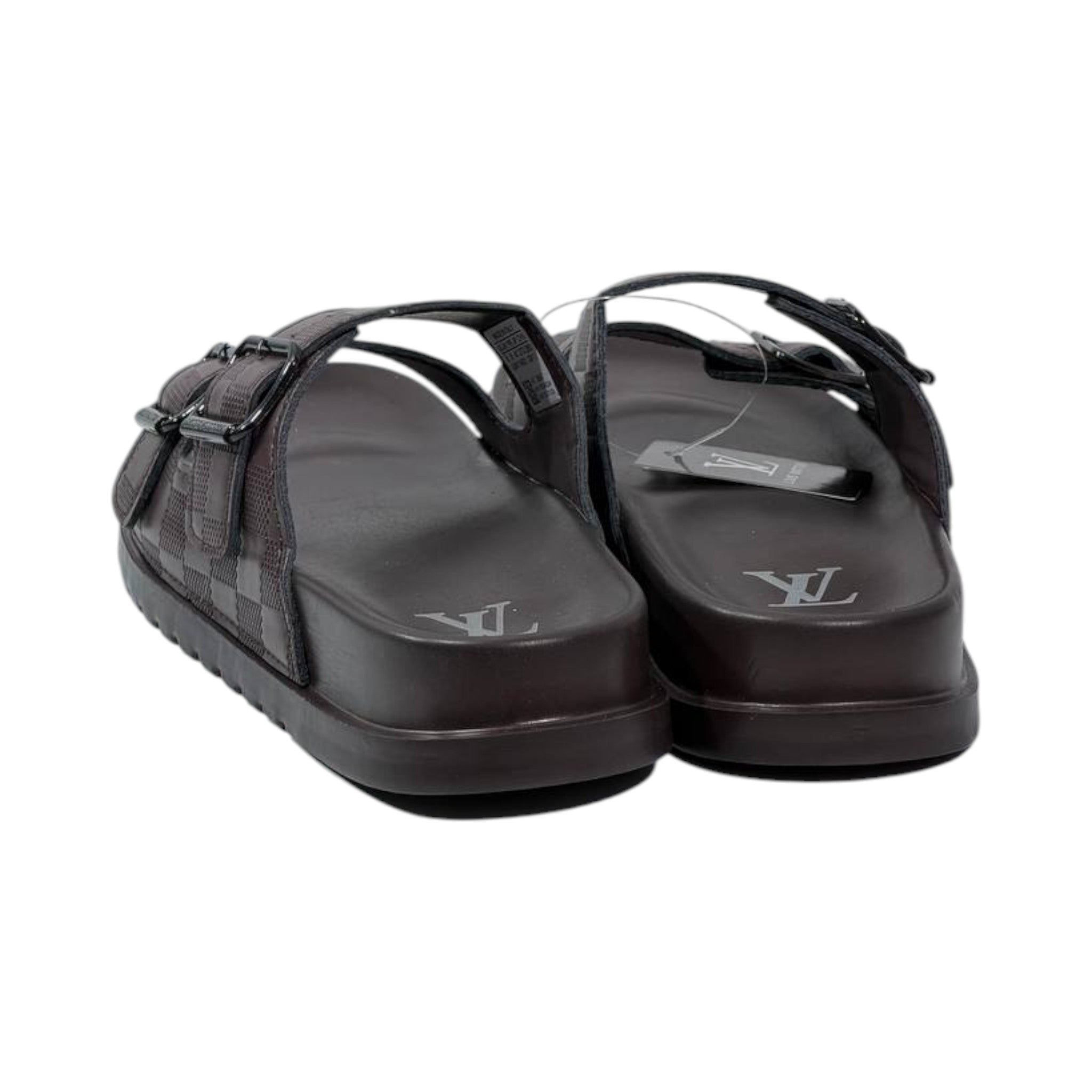 🤎 Louis Vuitton Damier Double-Buckle Slides – Luxury Comfort Redefined