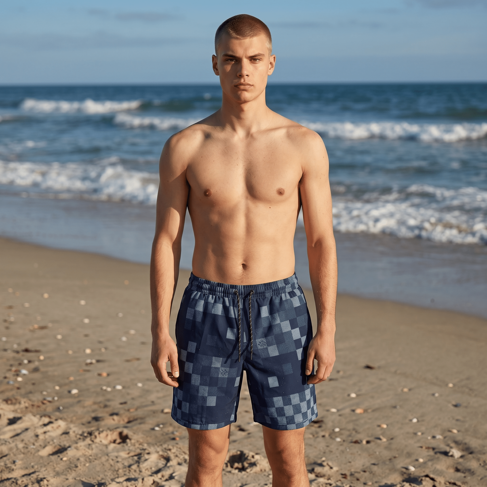 Louis Vuitton Damier Navy Swim Shorts ππ