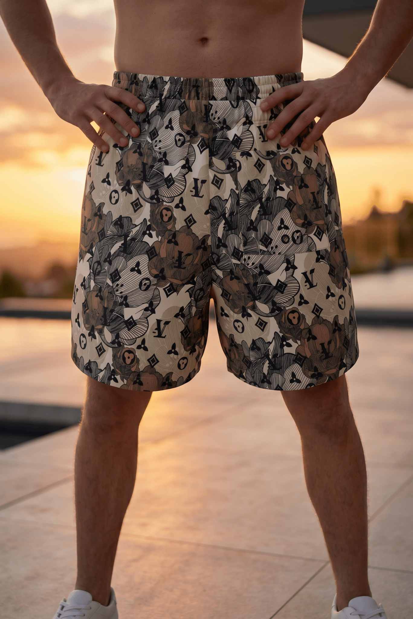 Louis Vuitton Floral Monogram Swim Shorts β Beige Multi πΊπ©³β¨