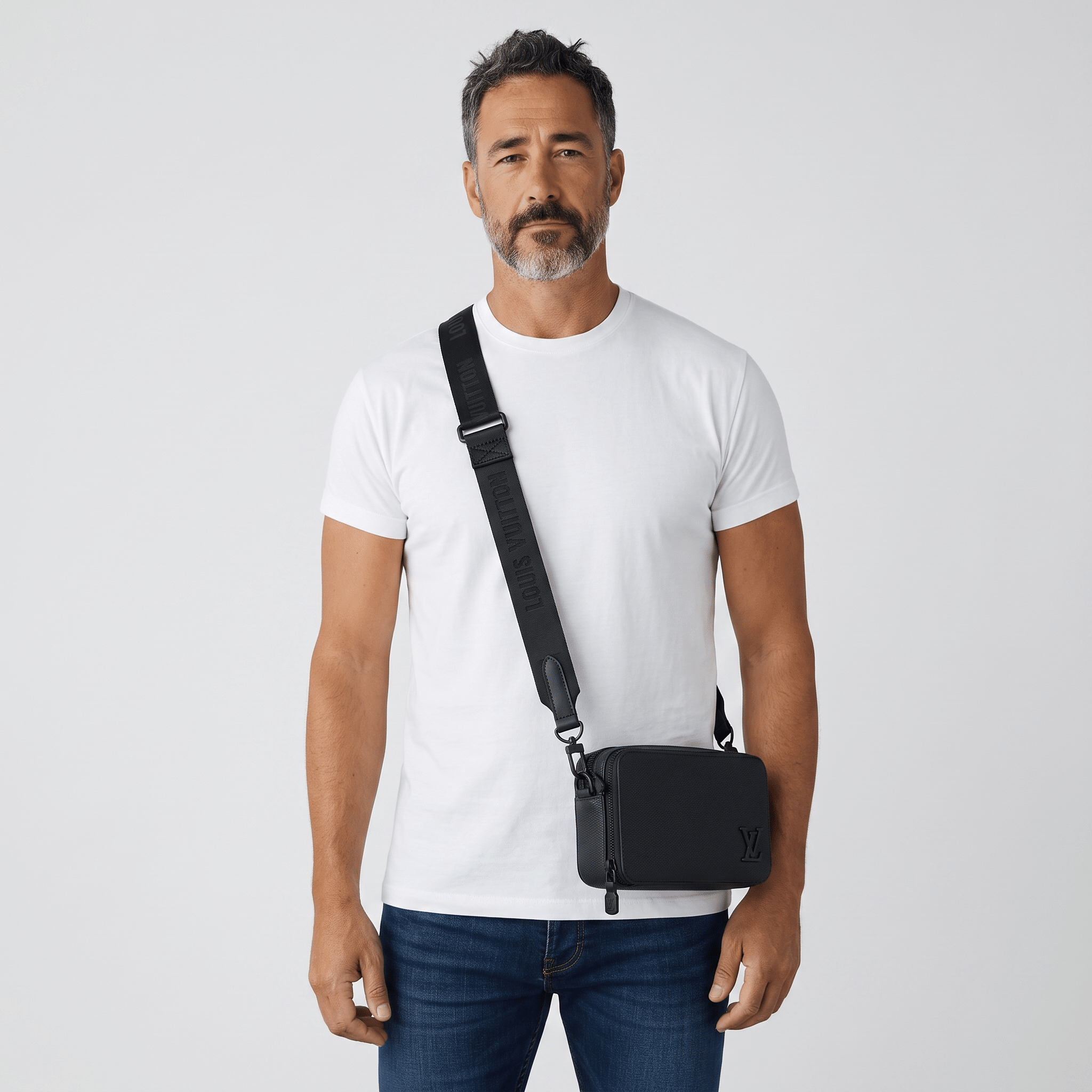 Louis Vuitton Leather Crossbody Bag – Black
