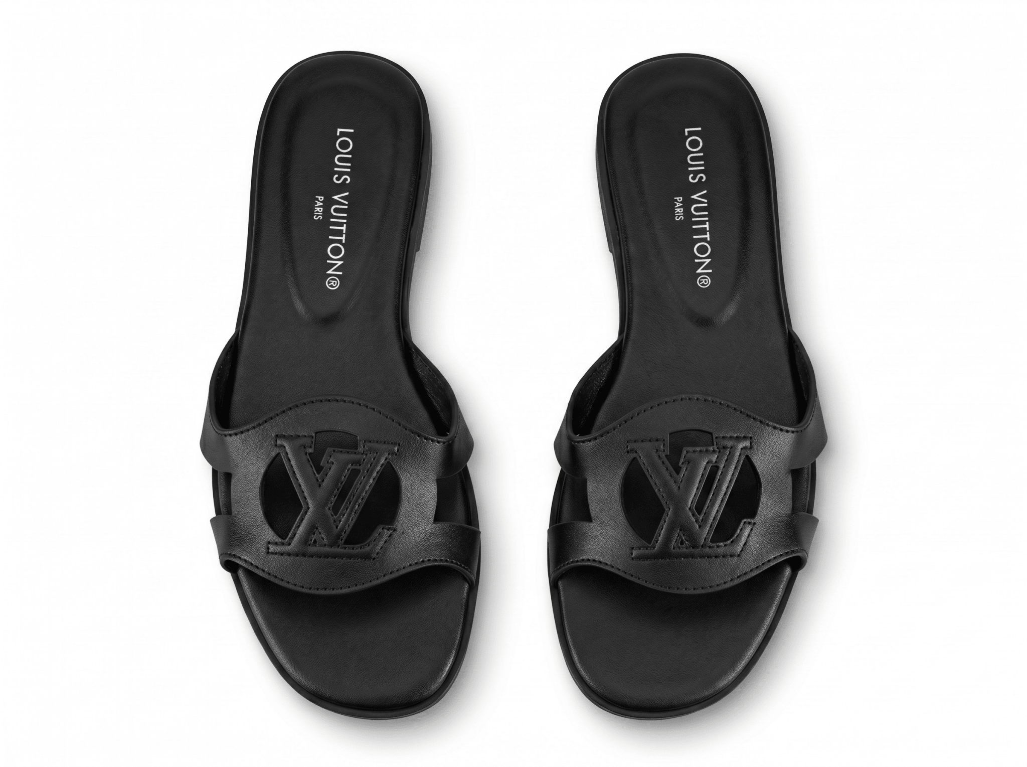 Louis Vuitton LV Cut-Out Flat Sandals β Black π€β¨
