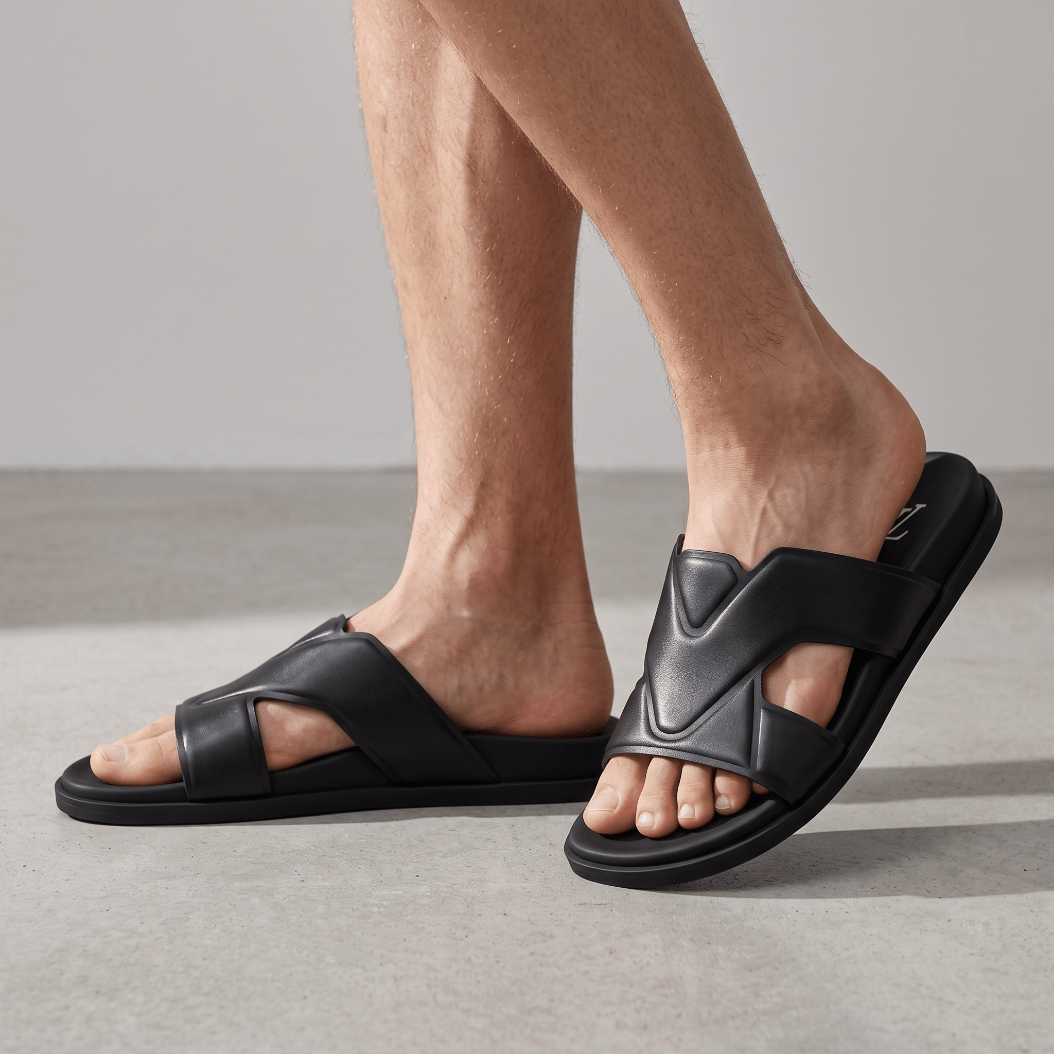 Louis Vuitton LV Horizon Comfort Slides – Matte Black