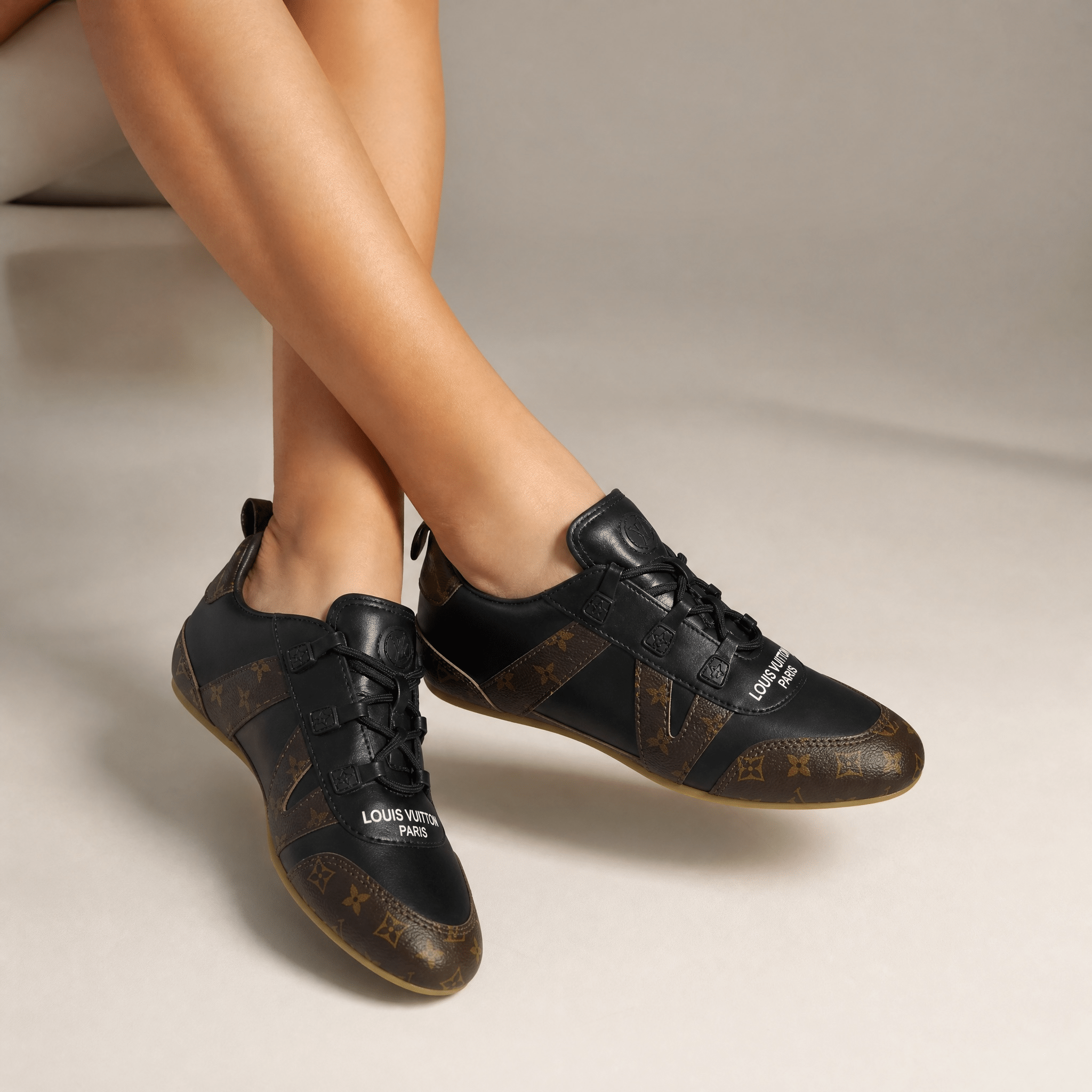 Louis Vuitton Monogram Black Retro Sneakers π€β¨