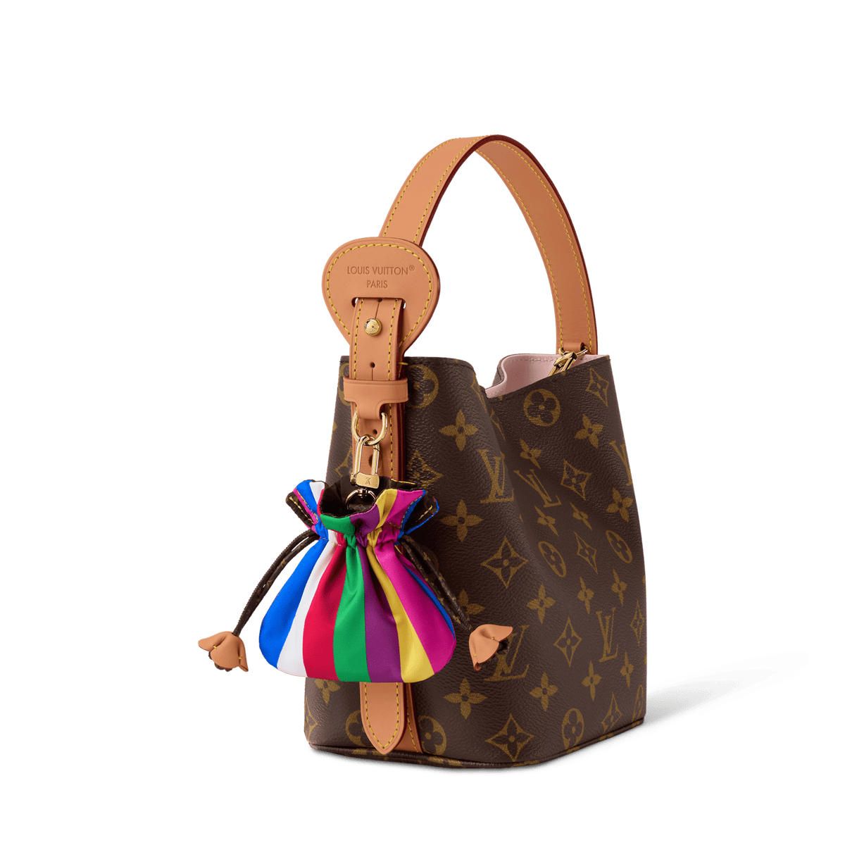 Louis Vuitton Monogram Bucket Bag with Silk Bow Charm