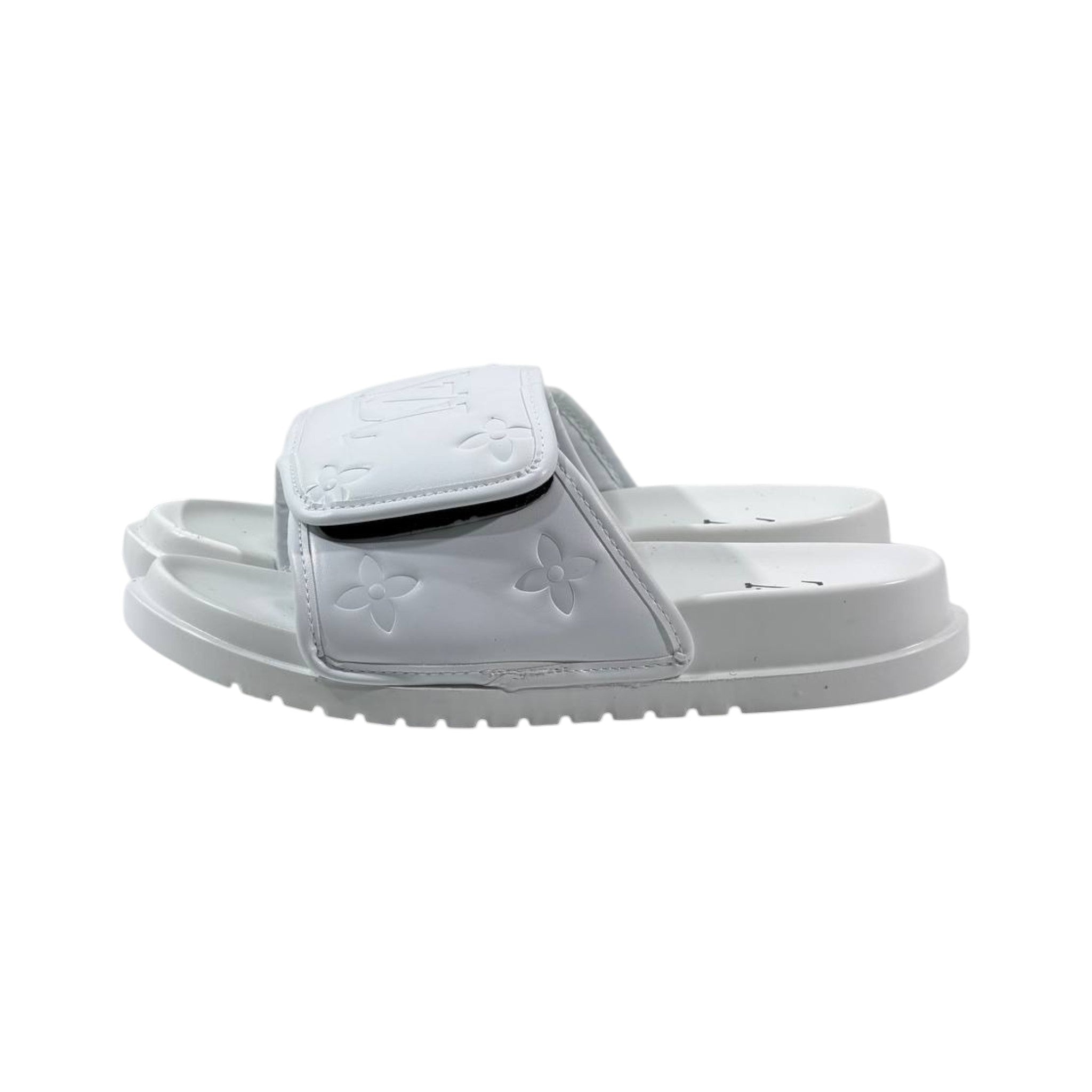 Louis Vuitton Monogram Comfort Slides – All White Edition 🤍✨