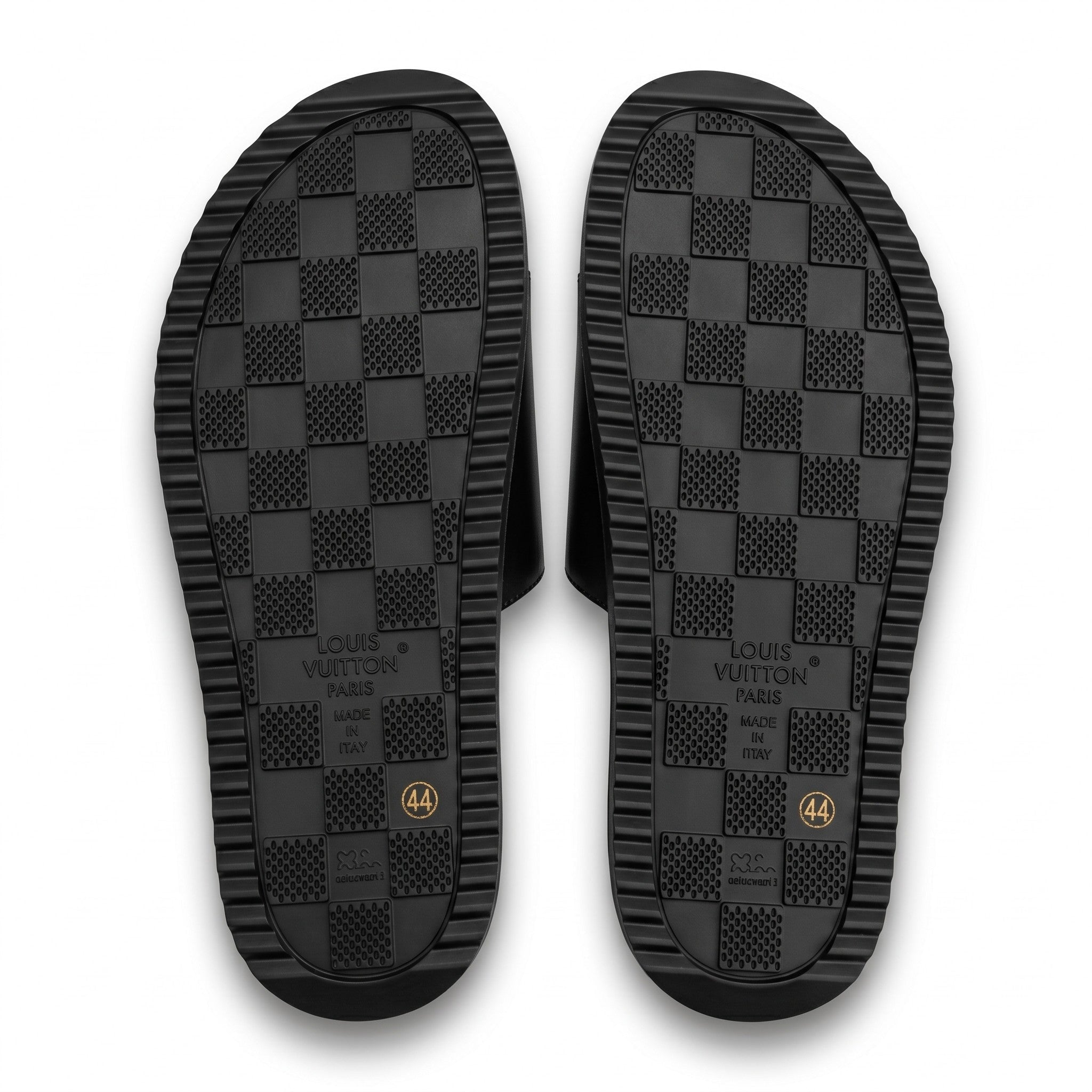Louis Vuitton Monogram Flower Black Slides