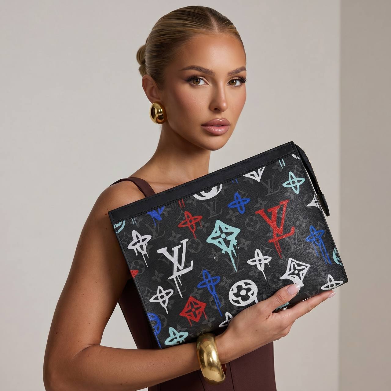 Louis Vuitton Monogram Graffiti Pochette – Black Multicolor 🎨🖤✨