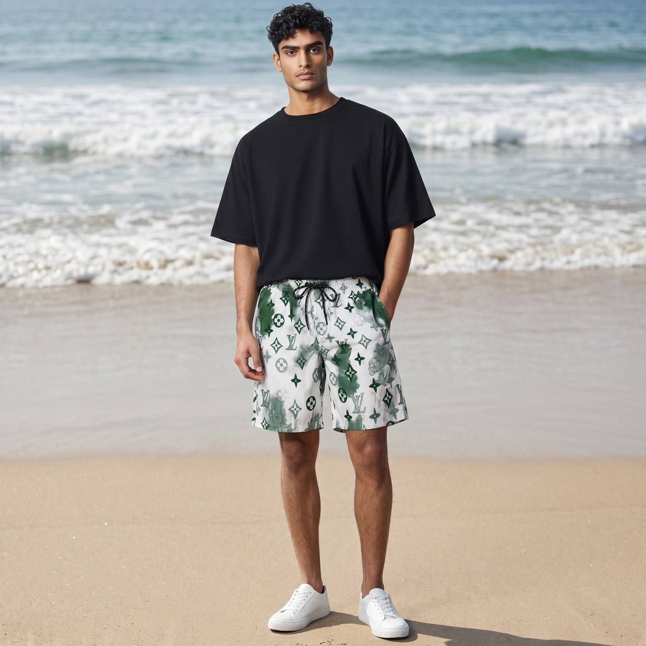 Louis Vuitton Monogram Green Tie-Dye Swim Shorts 🩳 | LV Luxury Beachwear