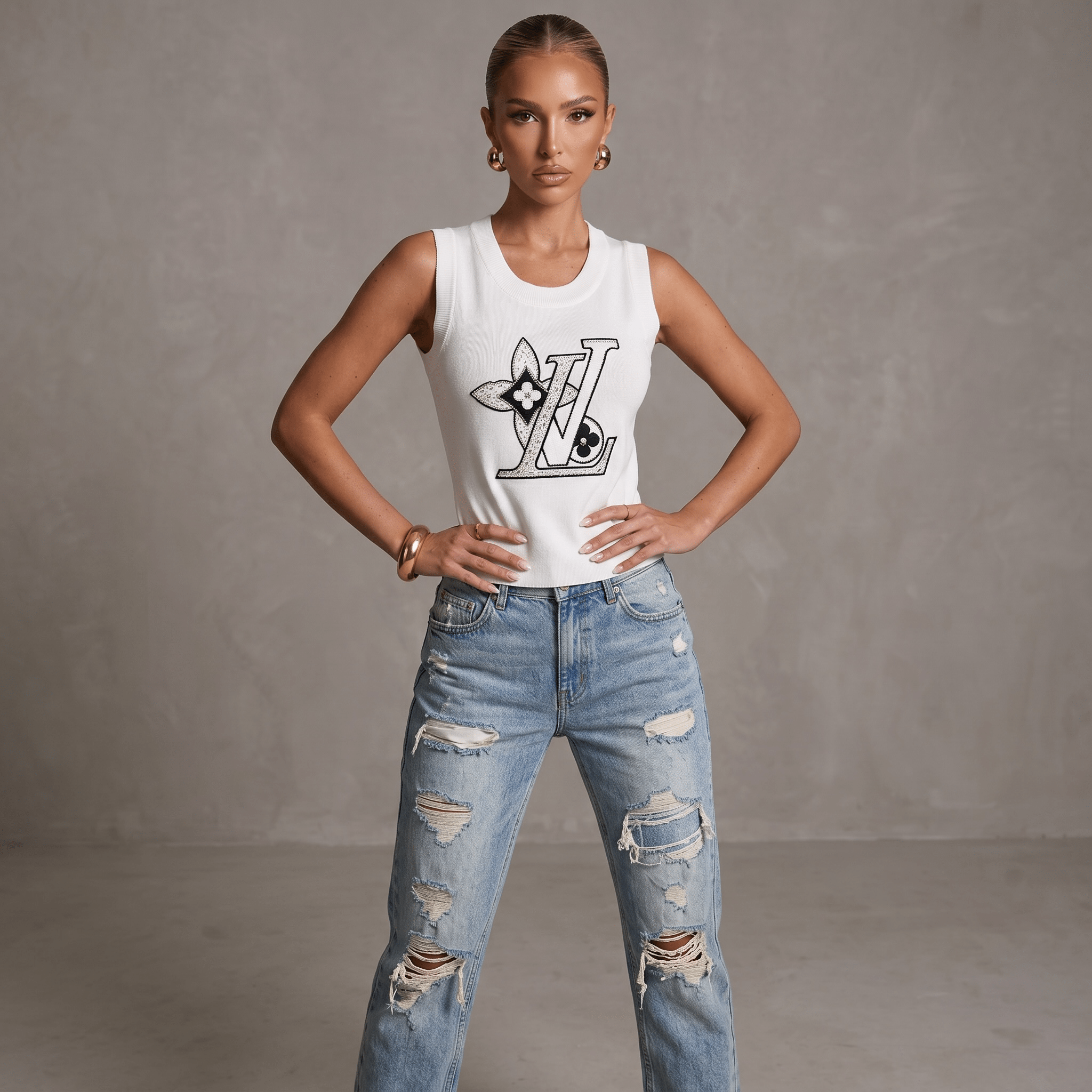 Louis Vuitton Monogram Knit Tank Top π€β¨