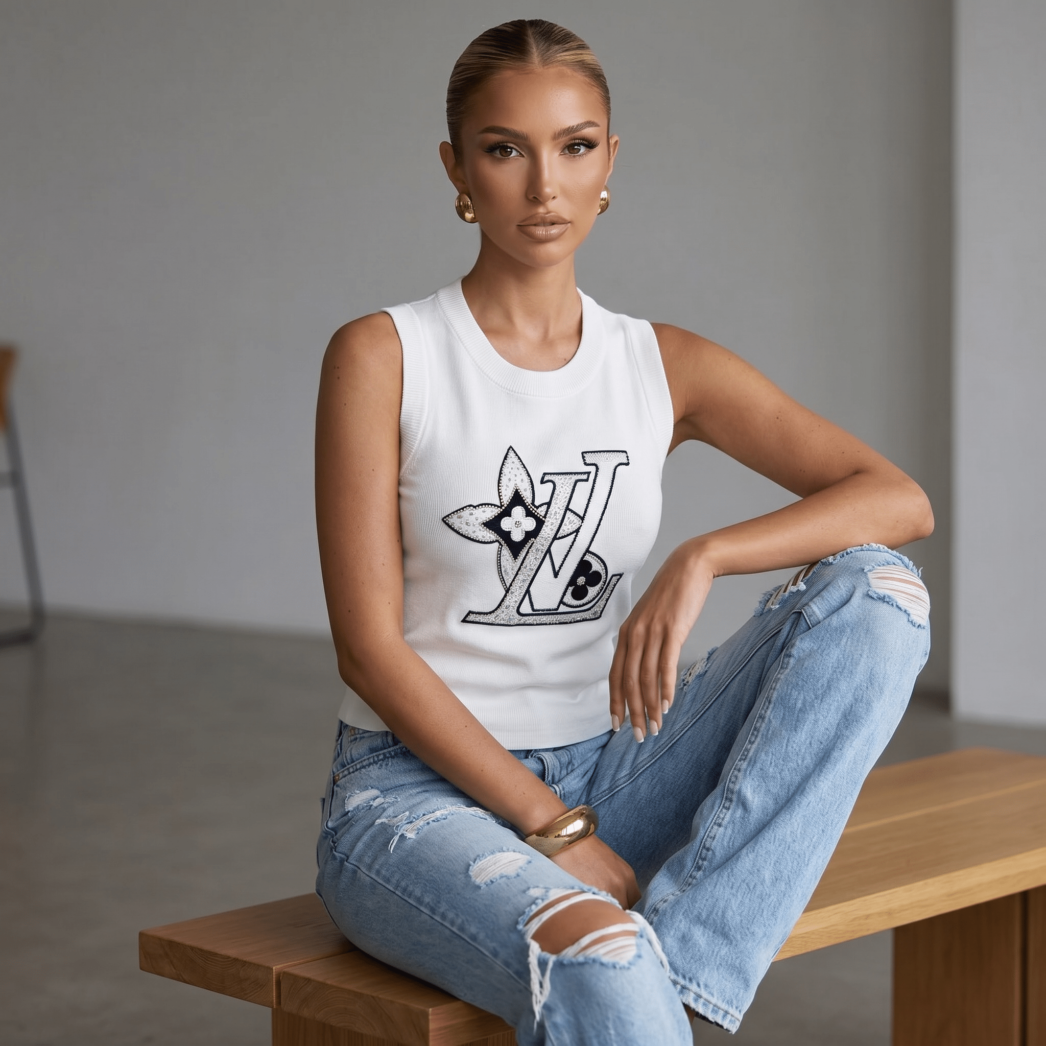Louis Vuitton Monogram Knit Tank Top π€β¨