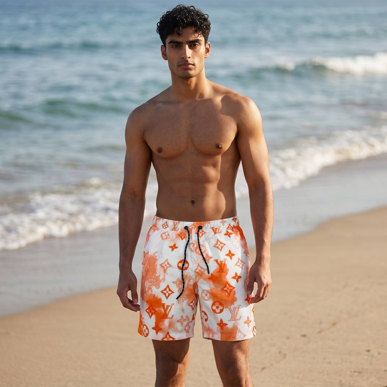 Louis Vuitton Monogram Orange Tie-Dye Swim Shorts 🩳 | LV Summer Beachwear