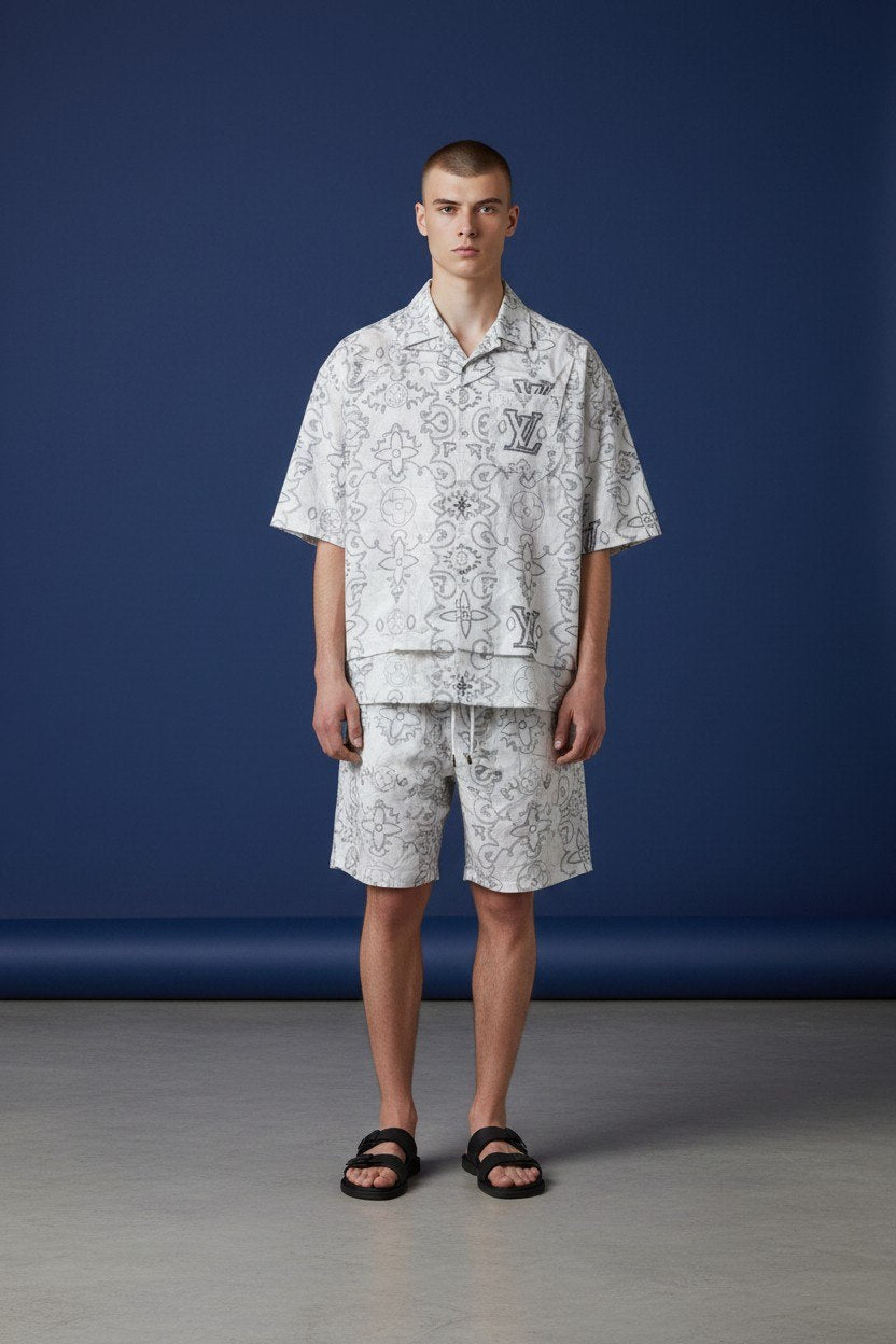 Louis Vuitton Monogram Resort Set β White Luxury Summer Co-Ord for Men π€π΄