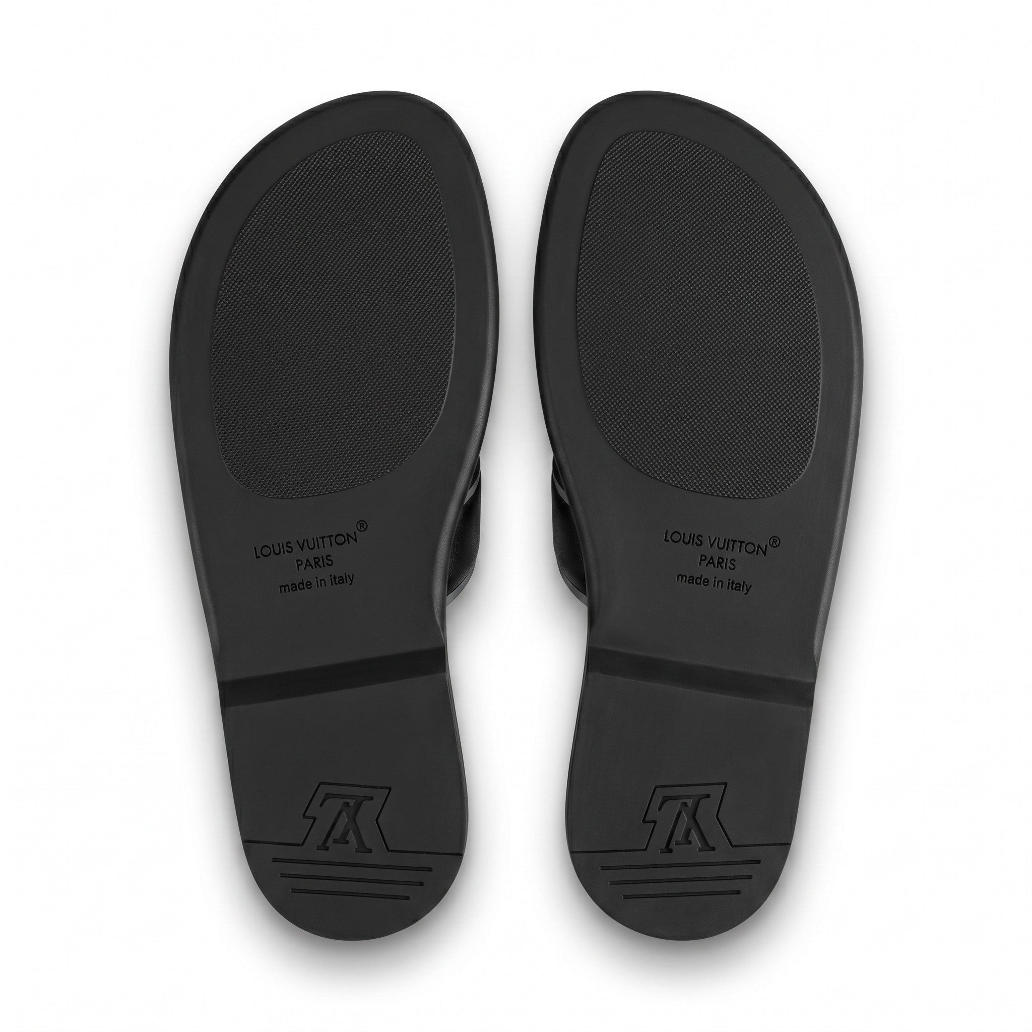 Louis Vuitton Monogram Suede Slides – All Black