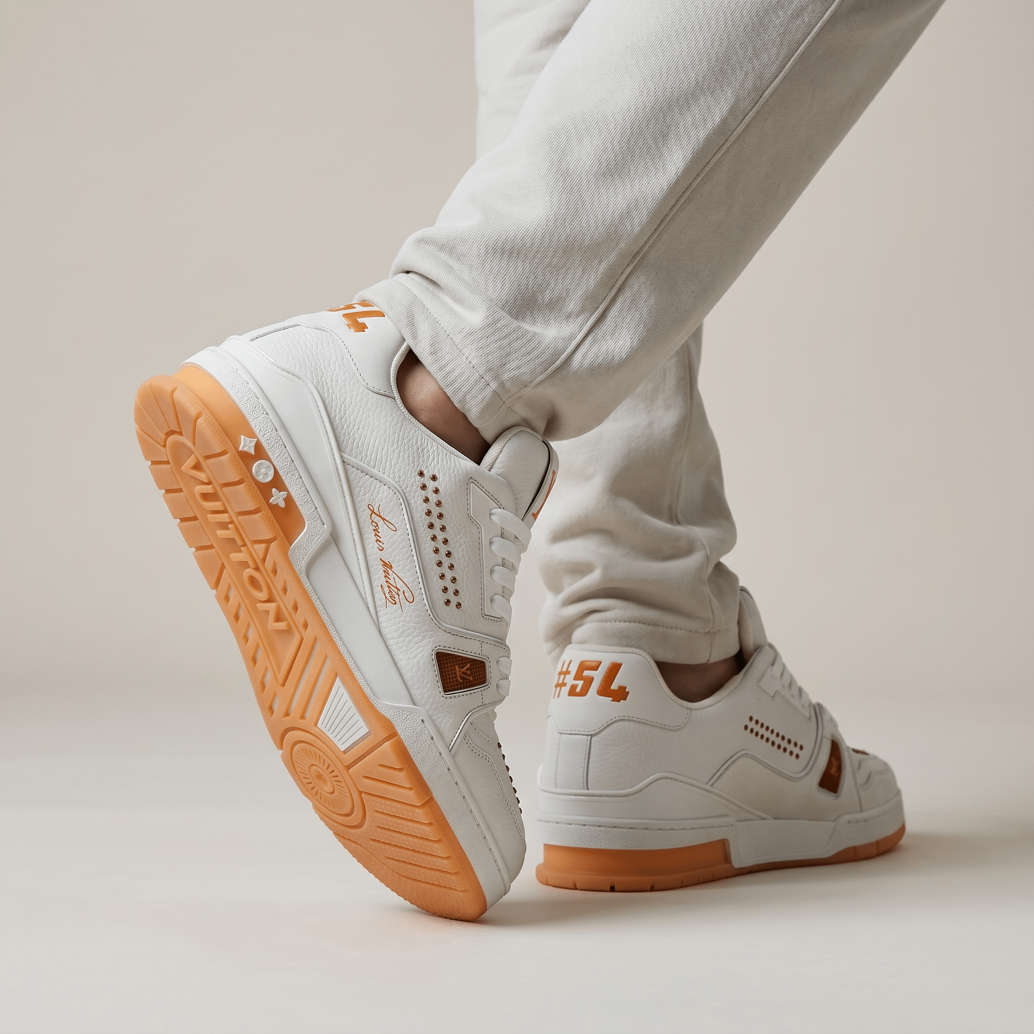🤍🧡 Louis Vuitton Premium Court Sneakers 👟✨