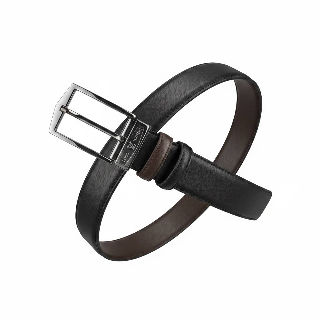 Louis Vuitton Reversible Leather Belt 130CM ✨🖤🤎 Premium Double Face Buckle Belt