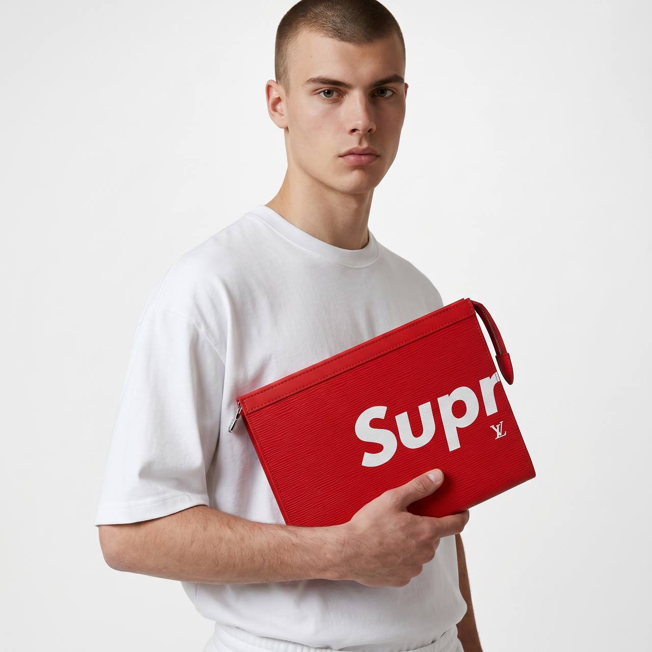 Louis Vuitton × Supreme Epi Leather Pouch – Red ❤️🔥