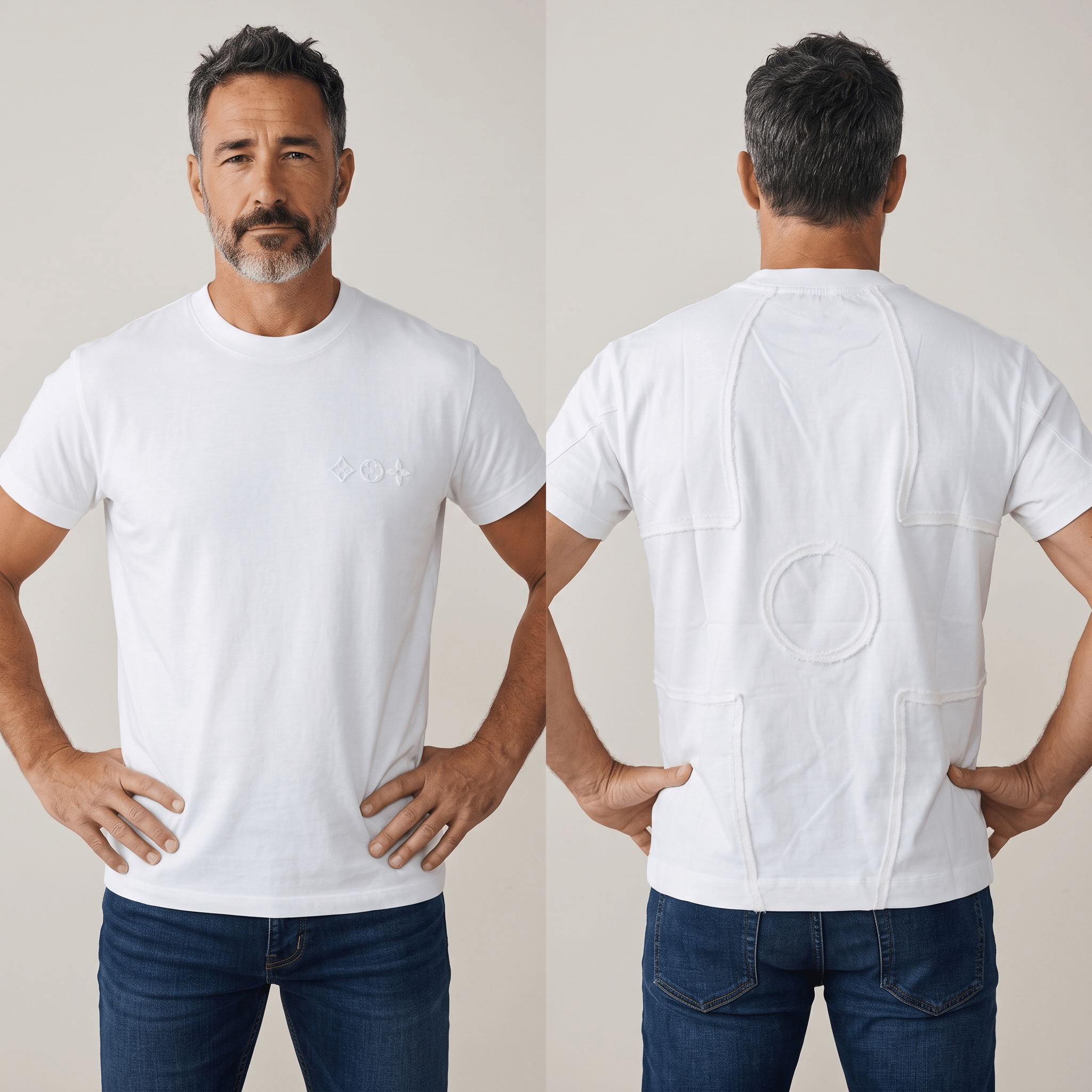 Louis Vuitton Textured Graphic T-Shirt β White