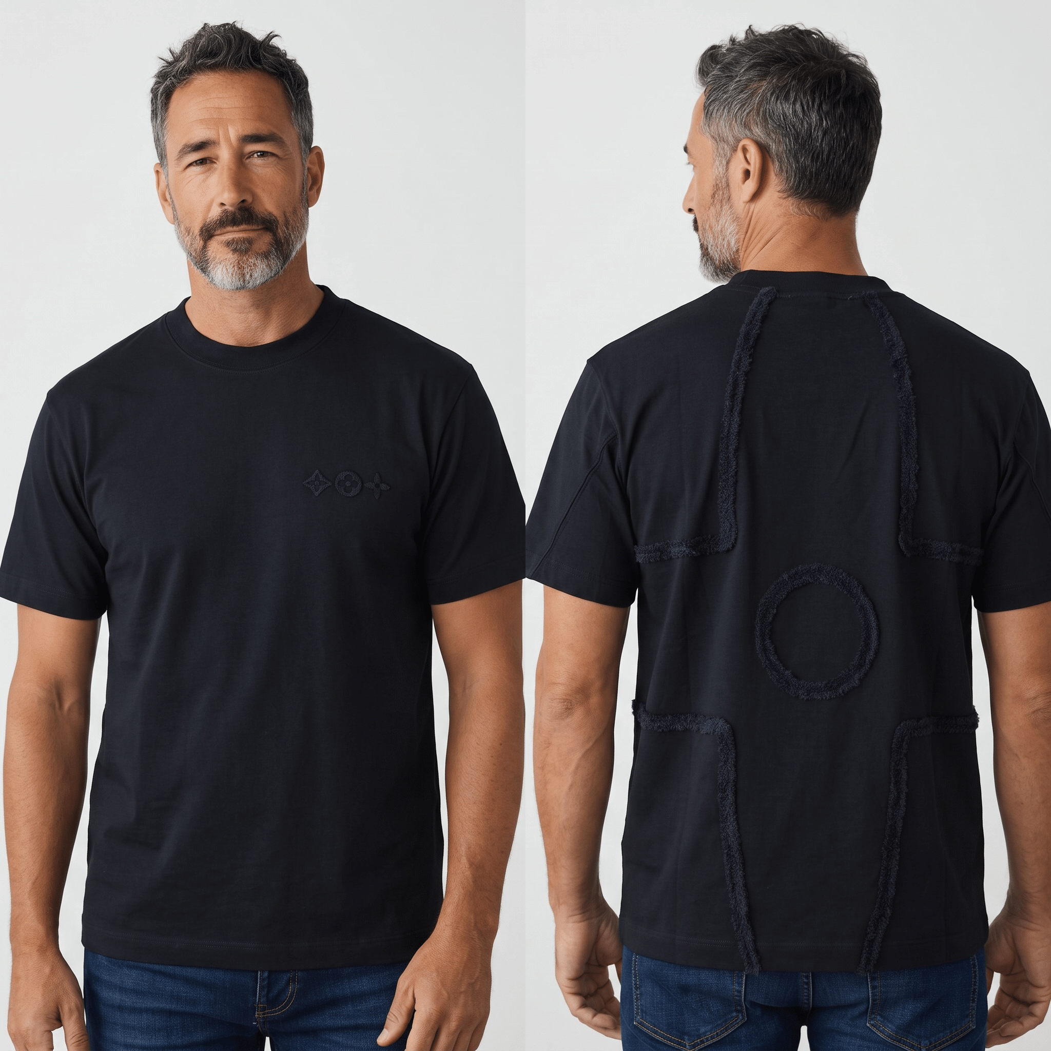 Louis Vuitton Textured Panel T-Shirt β Black