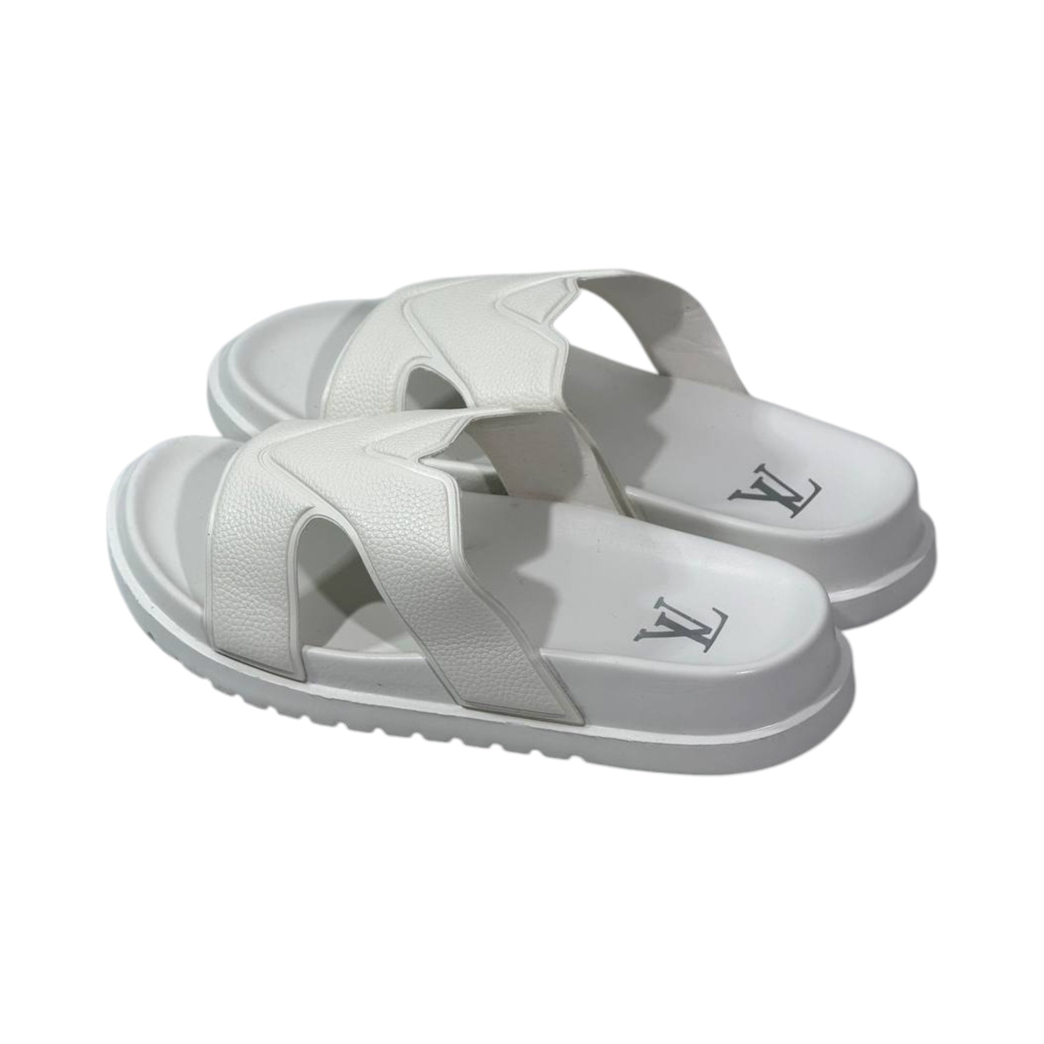 🤍 Louis Vuitton Waterfront H Slides – Pure White Luxury Edition