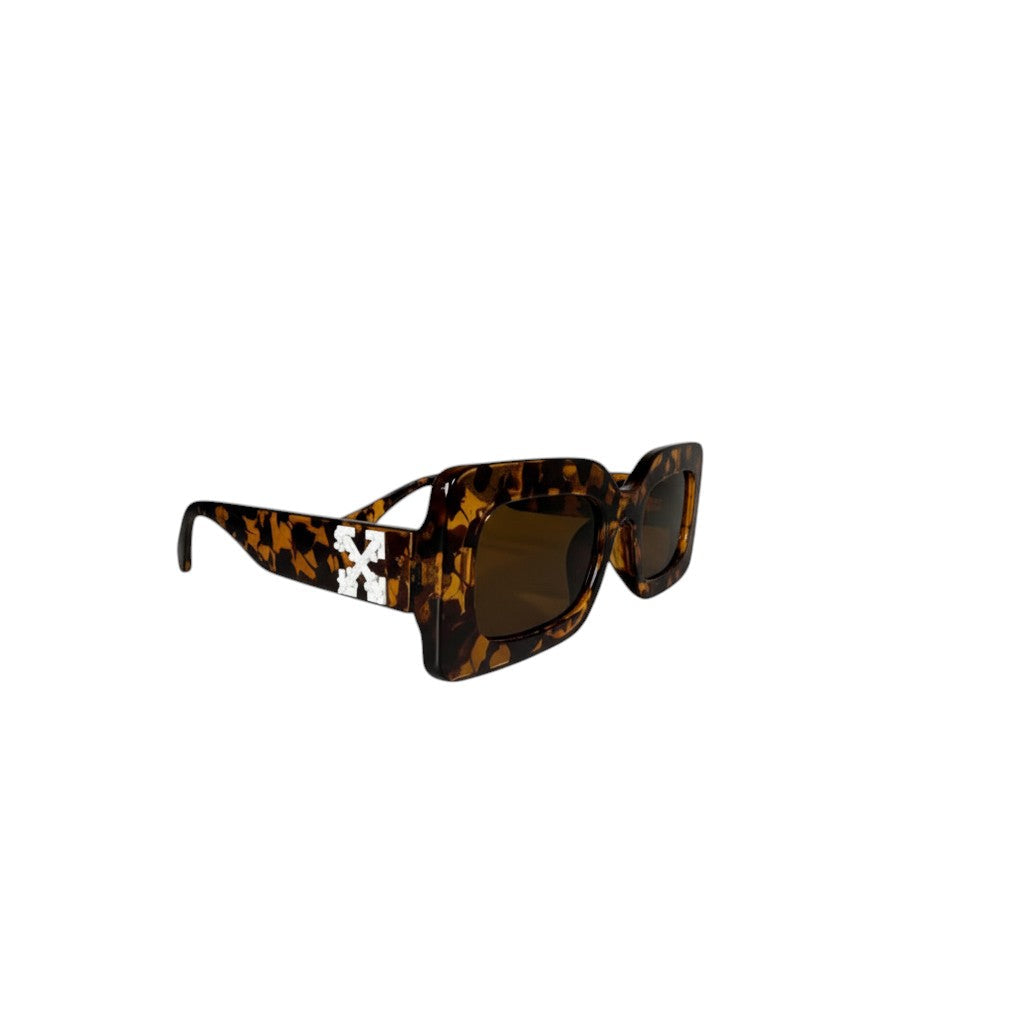 Off-White Rectangular Tortoiseshell Sunglasses