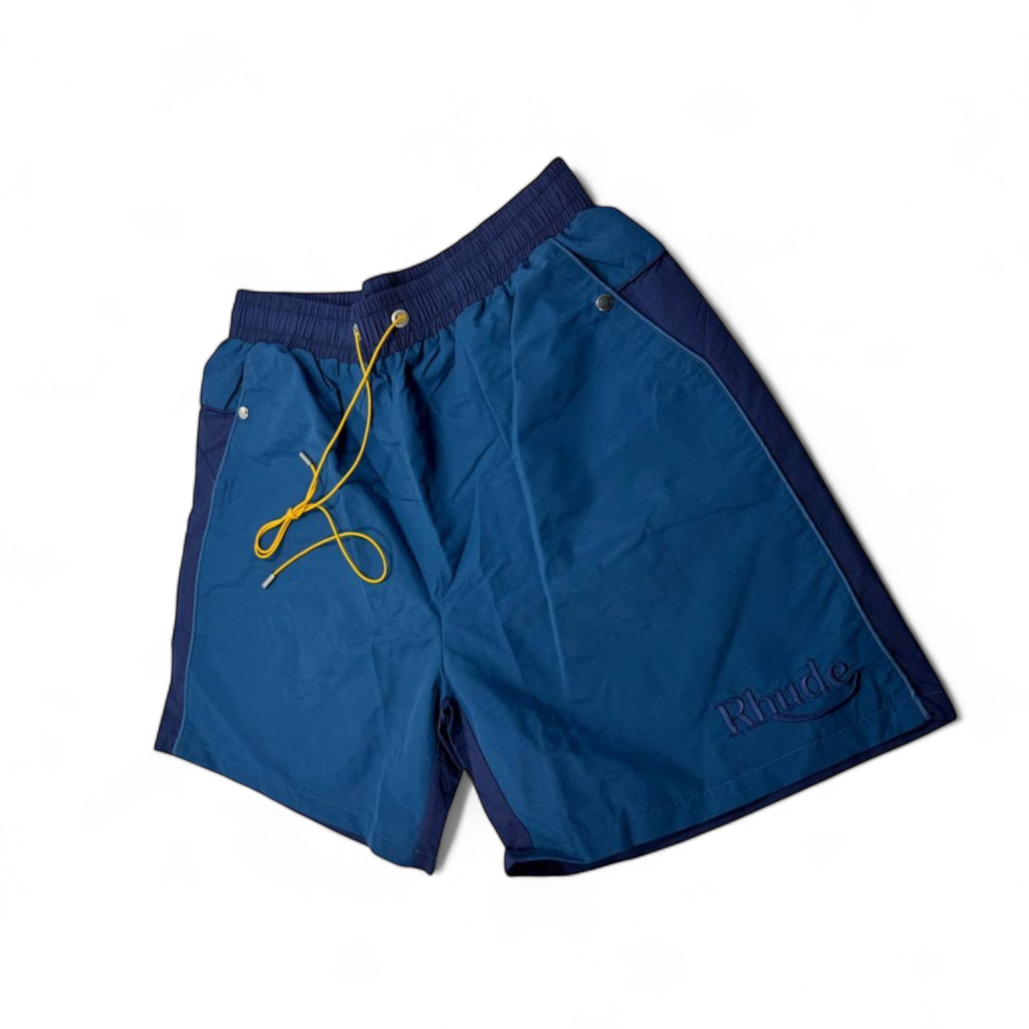 Rhude Blue Panel Swim Shorts – Sleek & Sporty