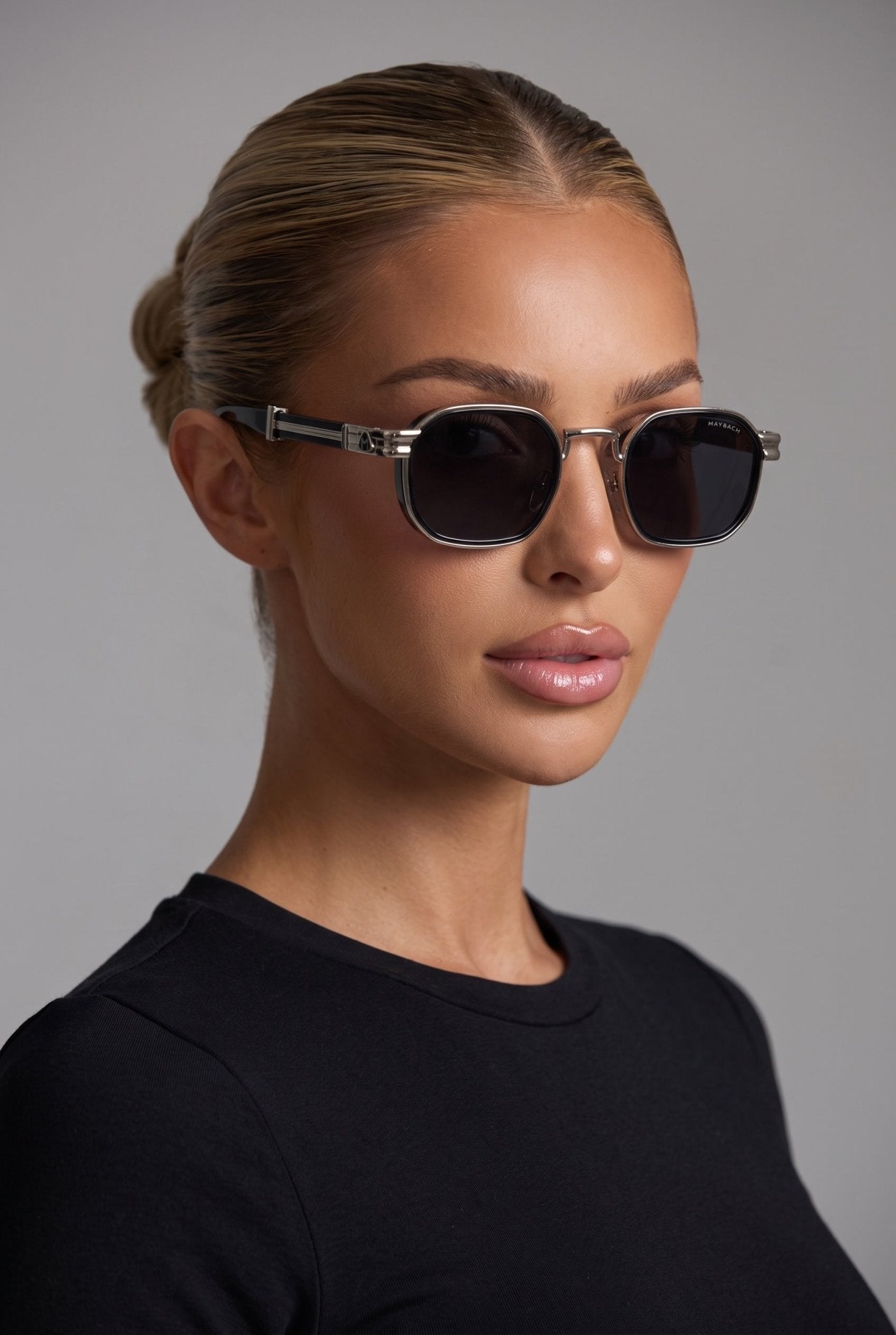 Maybach Round-Edge Sunglasses β Silver Black πΆοΈ