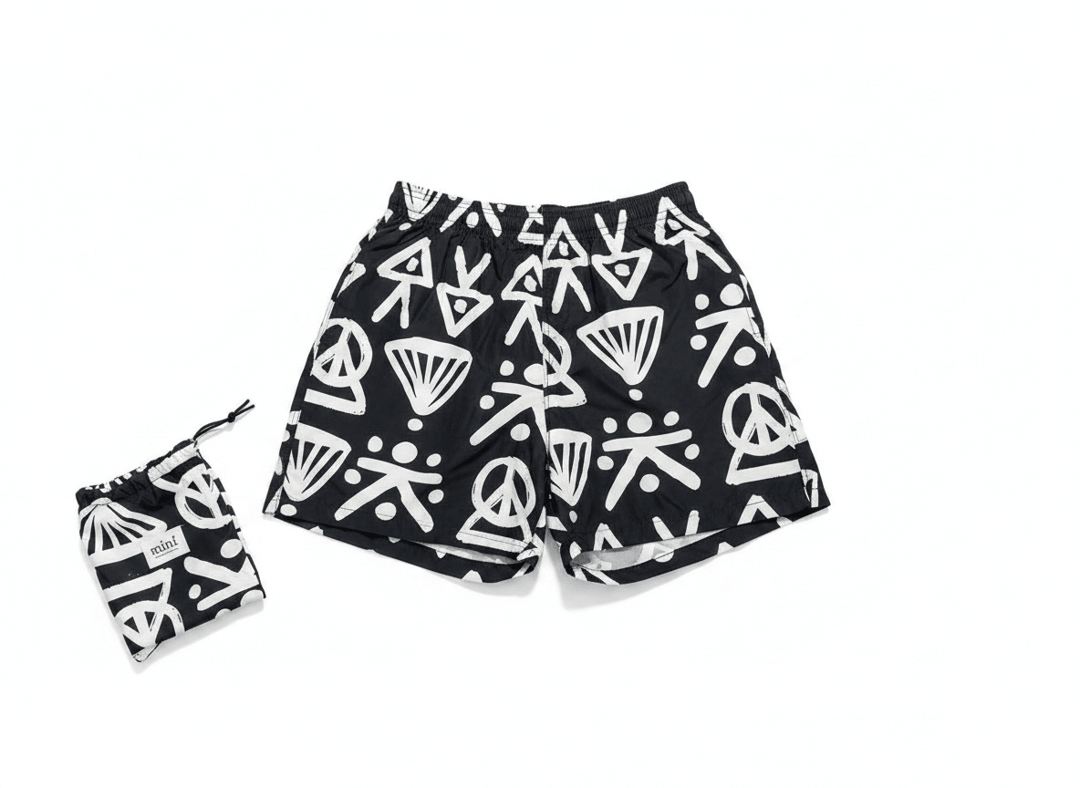 Mini Abstract Print Swim Shorts π€β‘